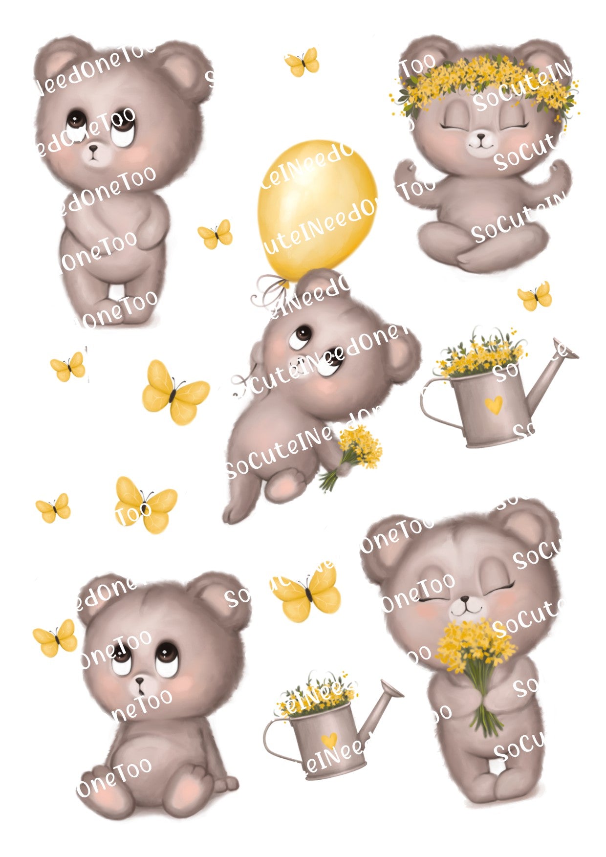 Baby Bears Waterslide Decals