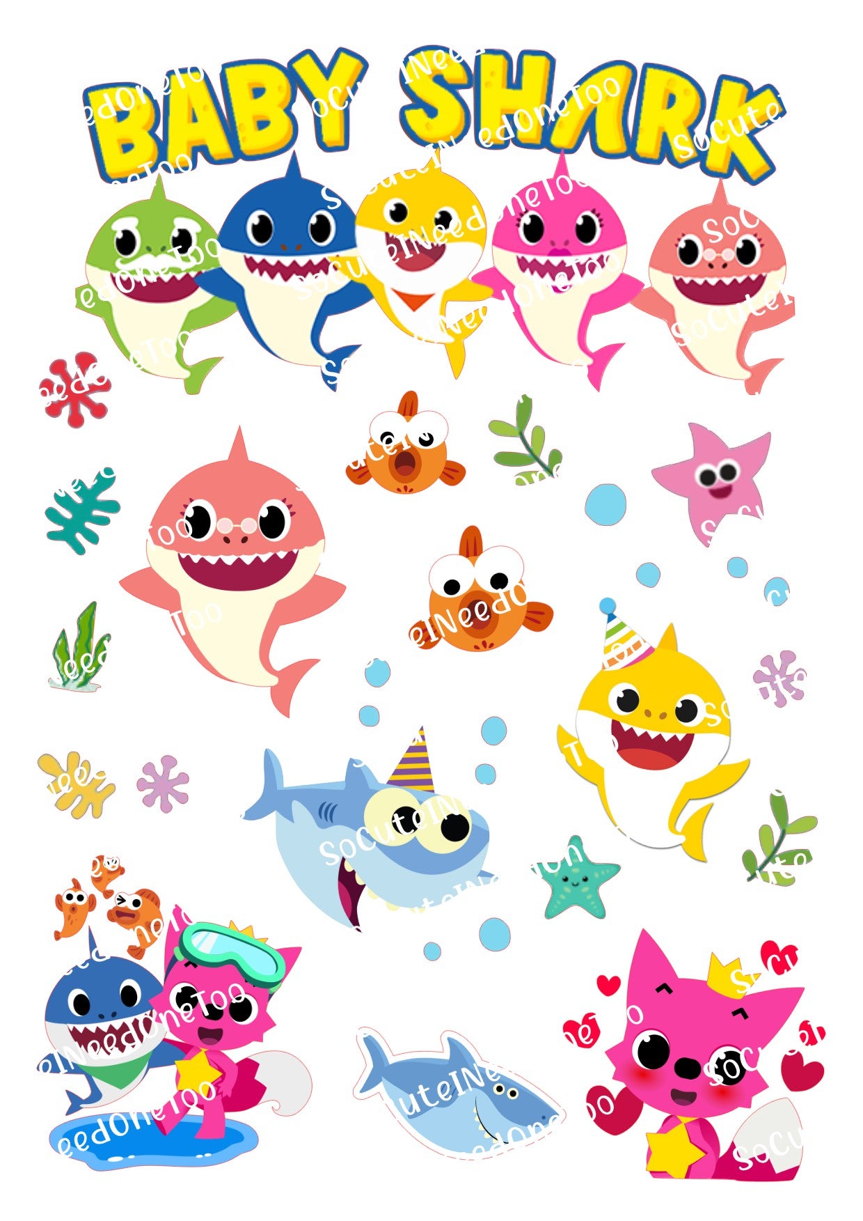 Baby Shark #3 Waterslide Decals