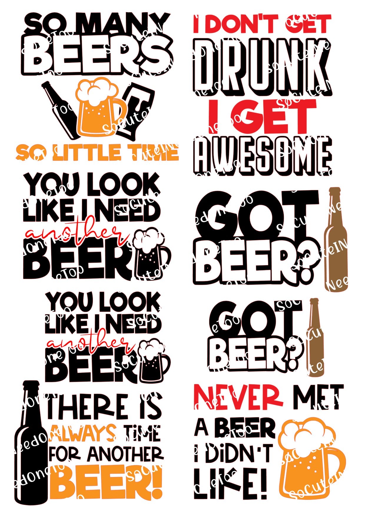 Beer #1 Waterslide Decals