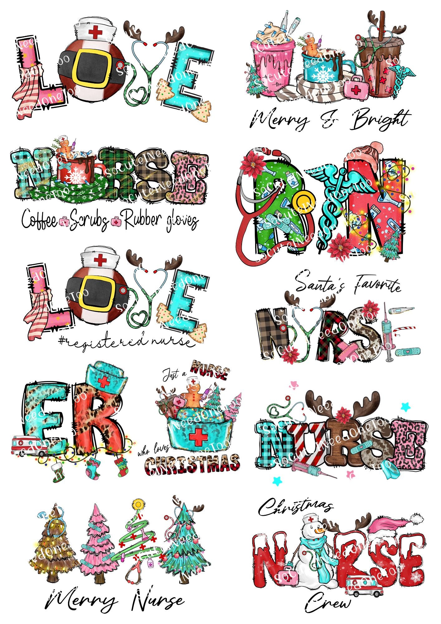 Christmas_-_Nurse_2 Waterslide Decals