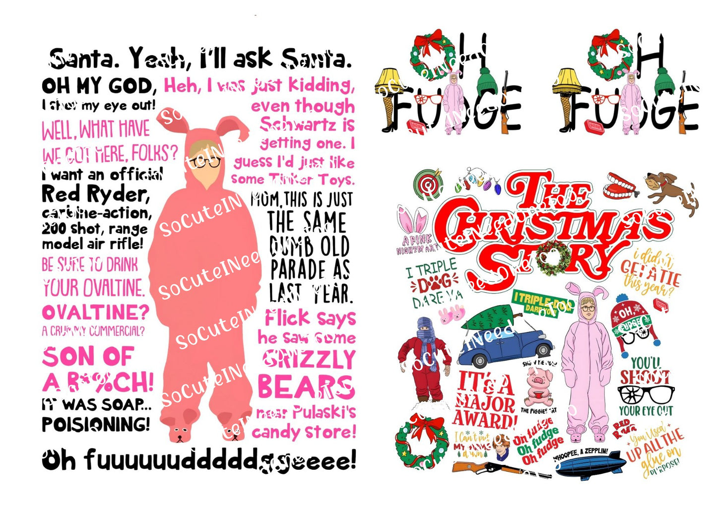 A Christmas Story Collection Of Waterslide Decals