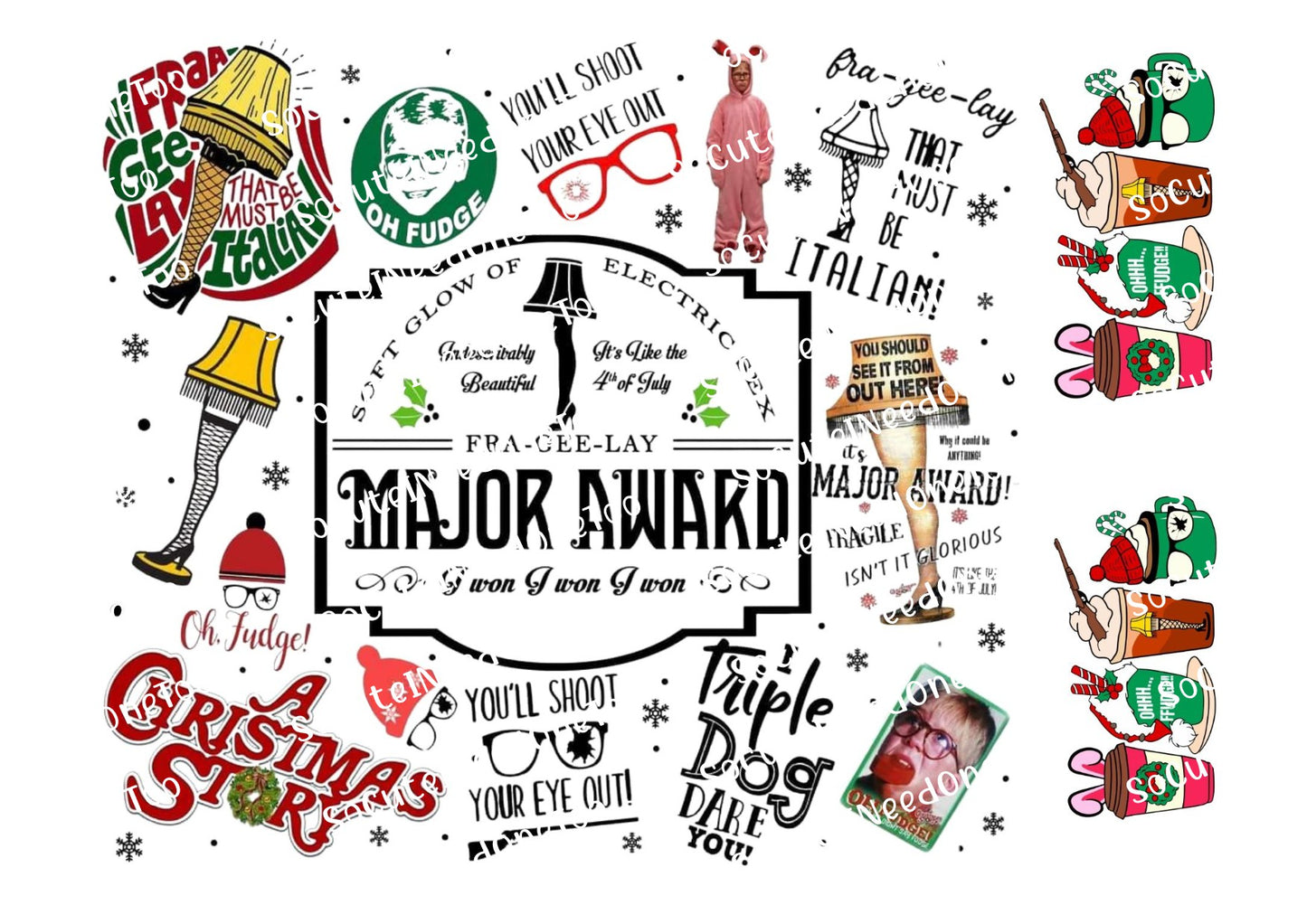 A Christmas Story Collection Of Waterslide Decals