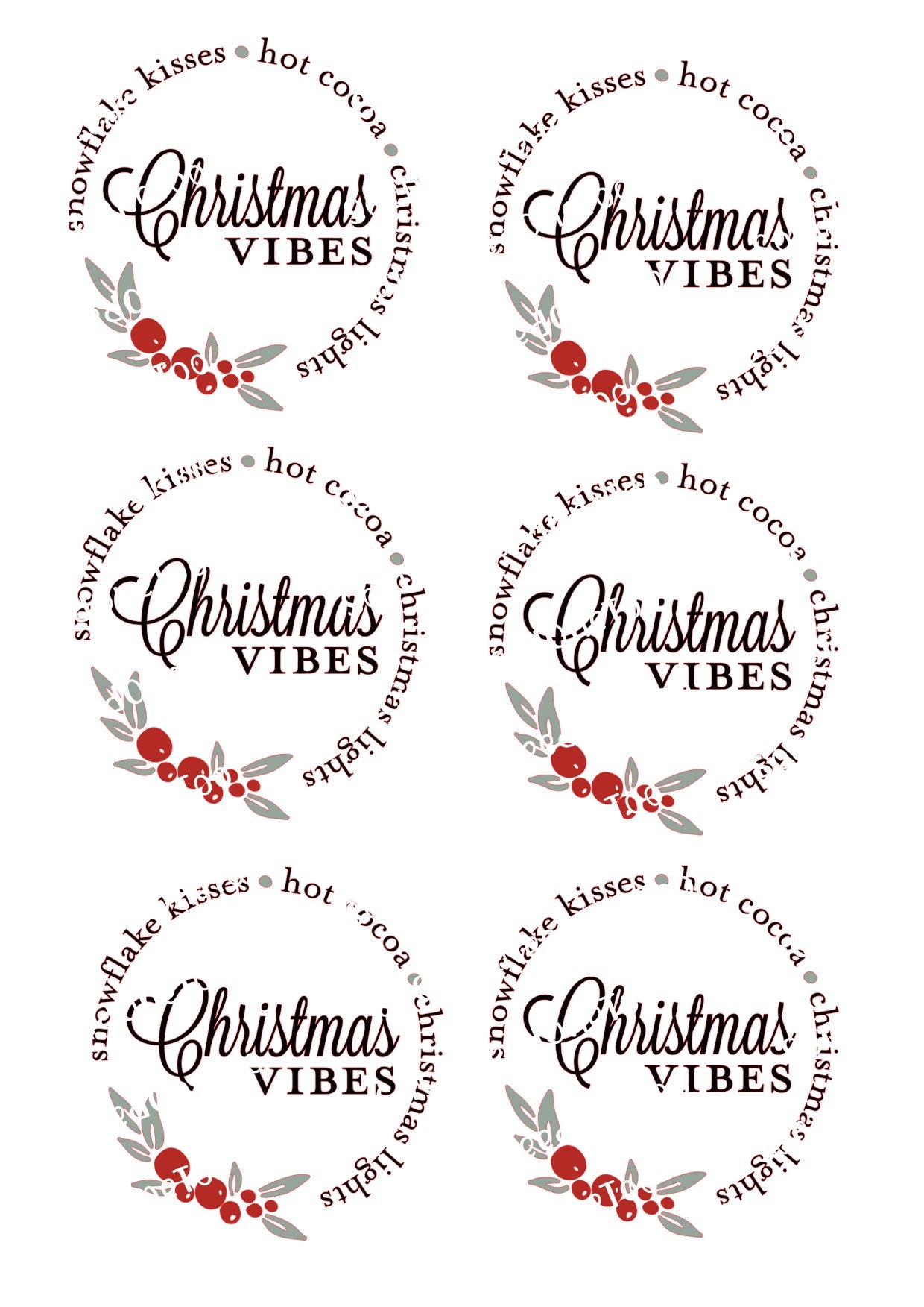 Christmas Vibes Waterslide Decals