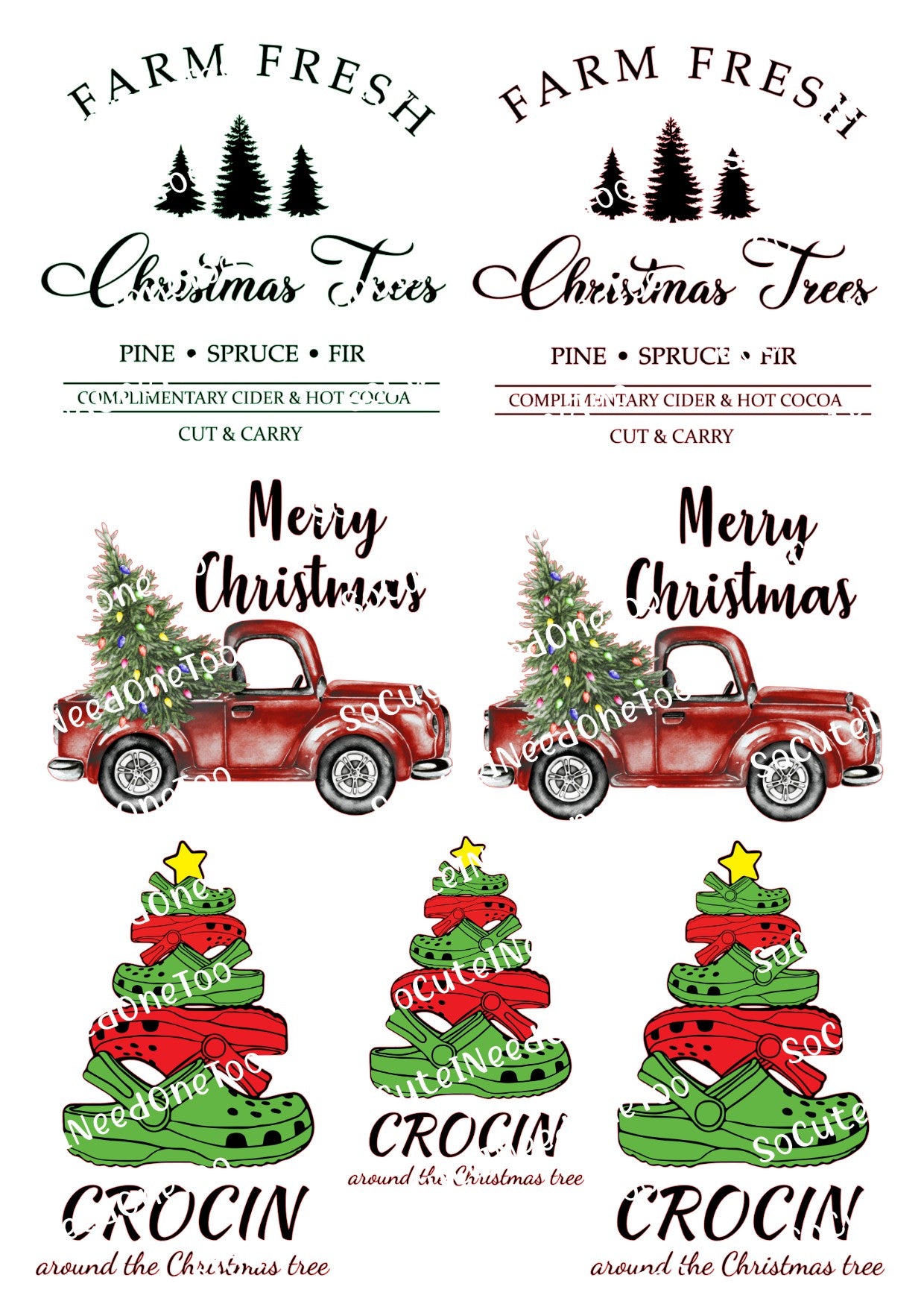 Crockin around the Christmas Tree Decals