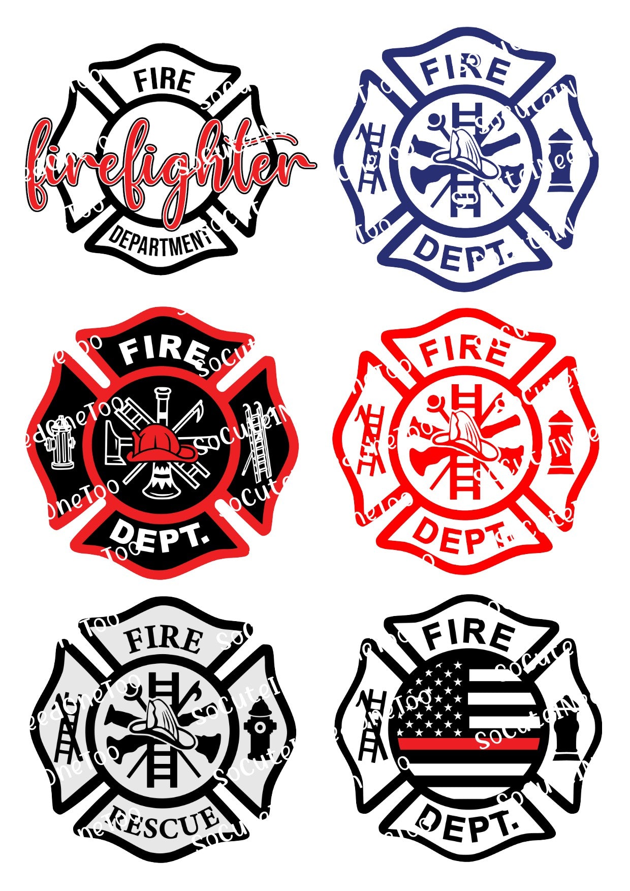 Firefighter 2 Waterslide Decals Socuteineedonetoo