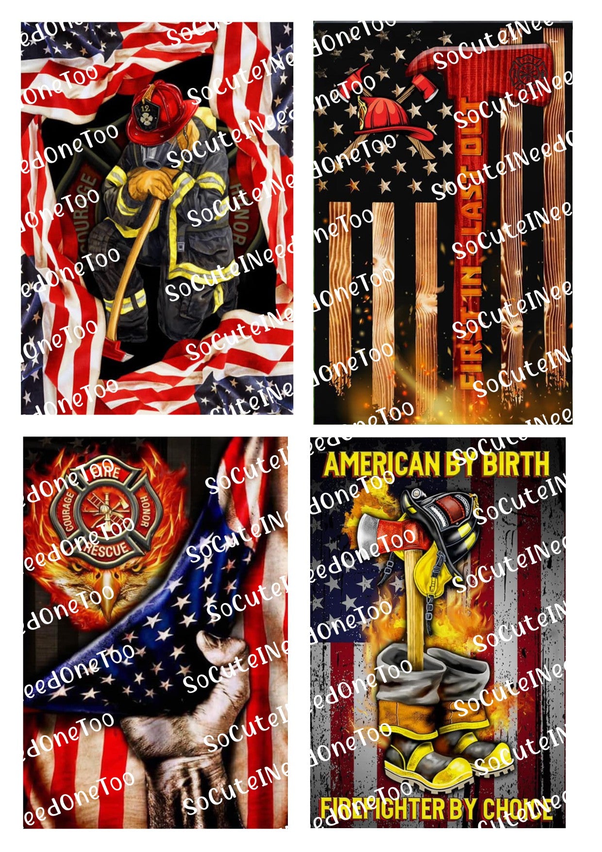 Firefighter Flags Waterslide Decals Socuteineedonetoo