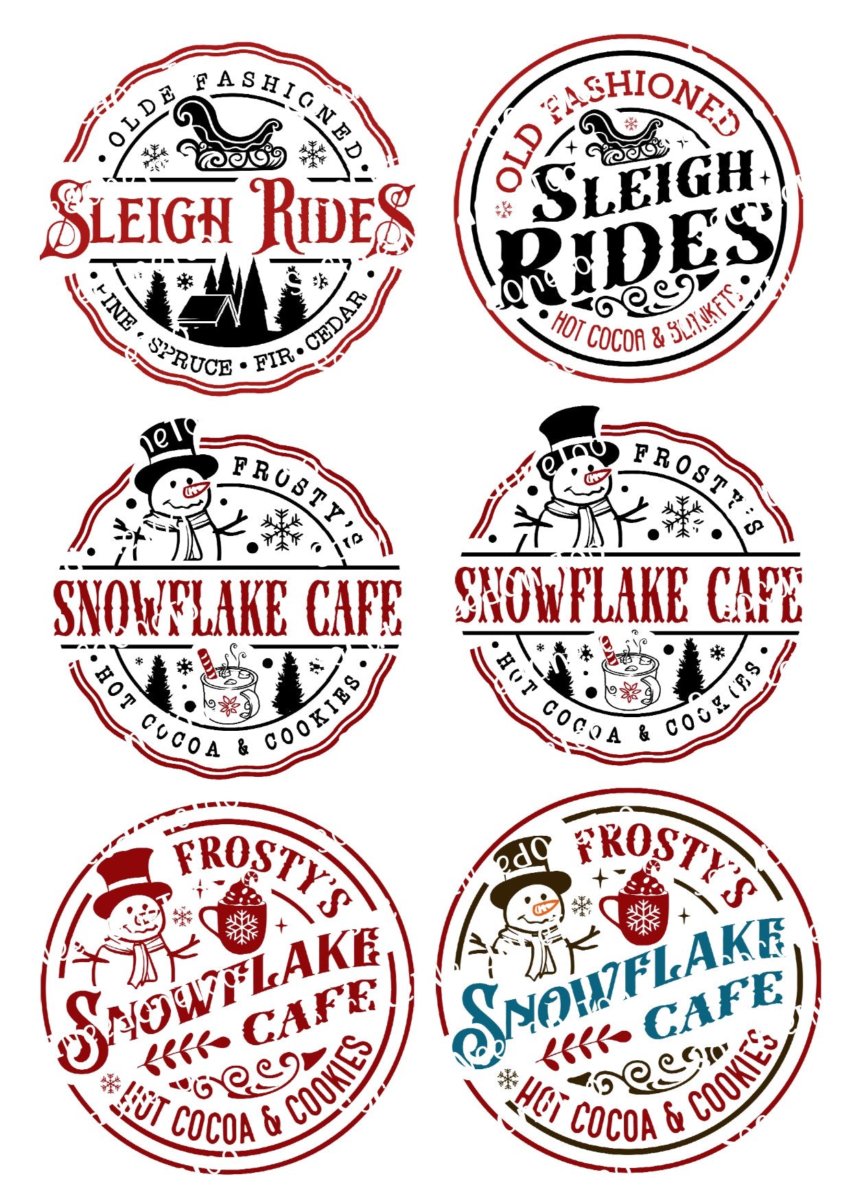 Frosty Snowflake Cafe decals