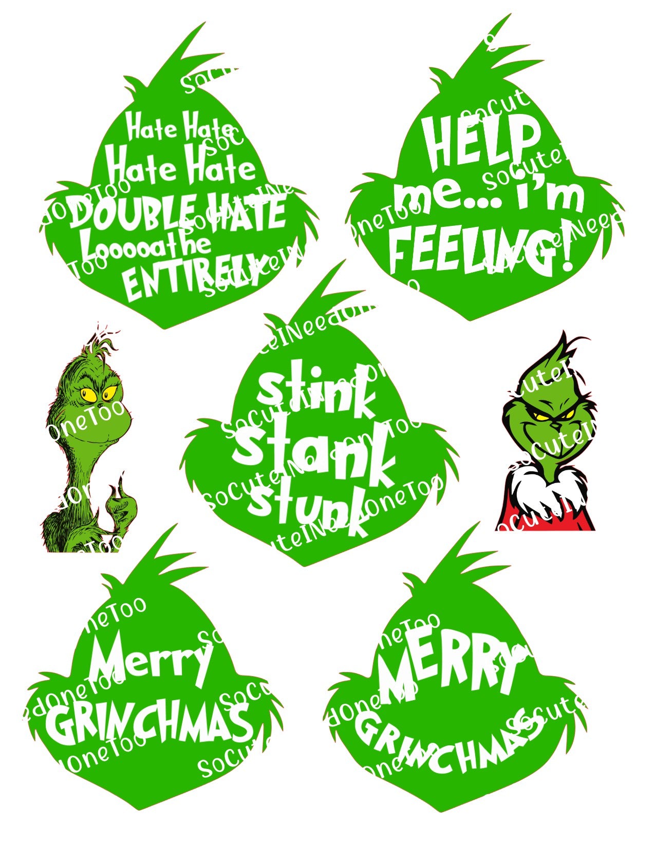 Grinch_16 Waterslide Decals Socuteineedonetoo