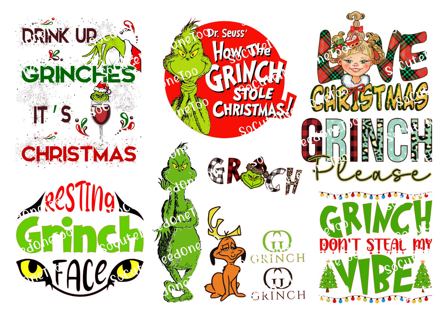 Grinch T Waterslide Decals
