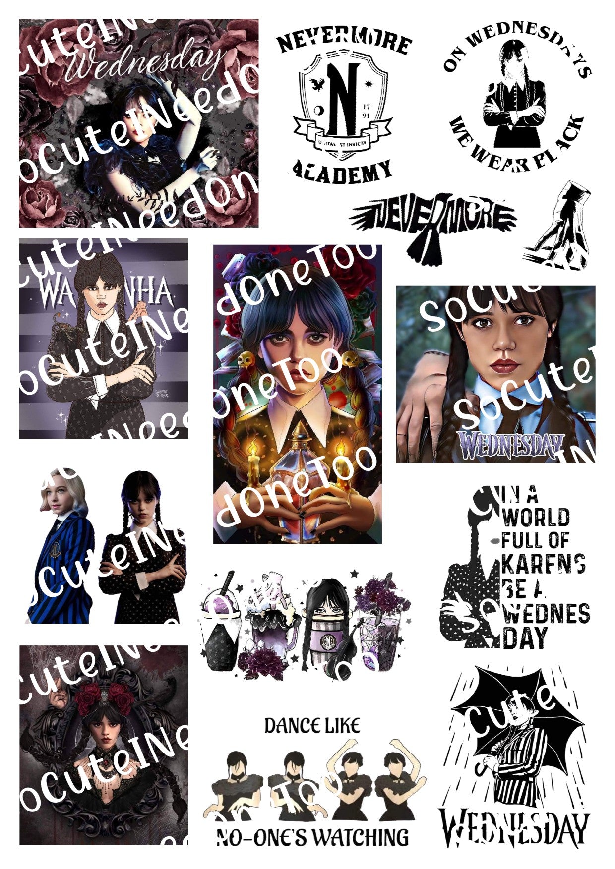Wednesday_1 Waterslide Decals Socuteineedonetoo