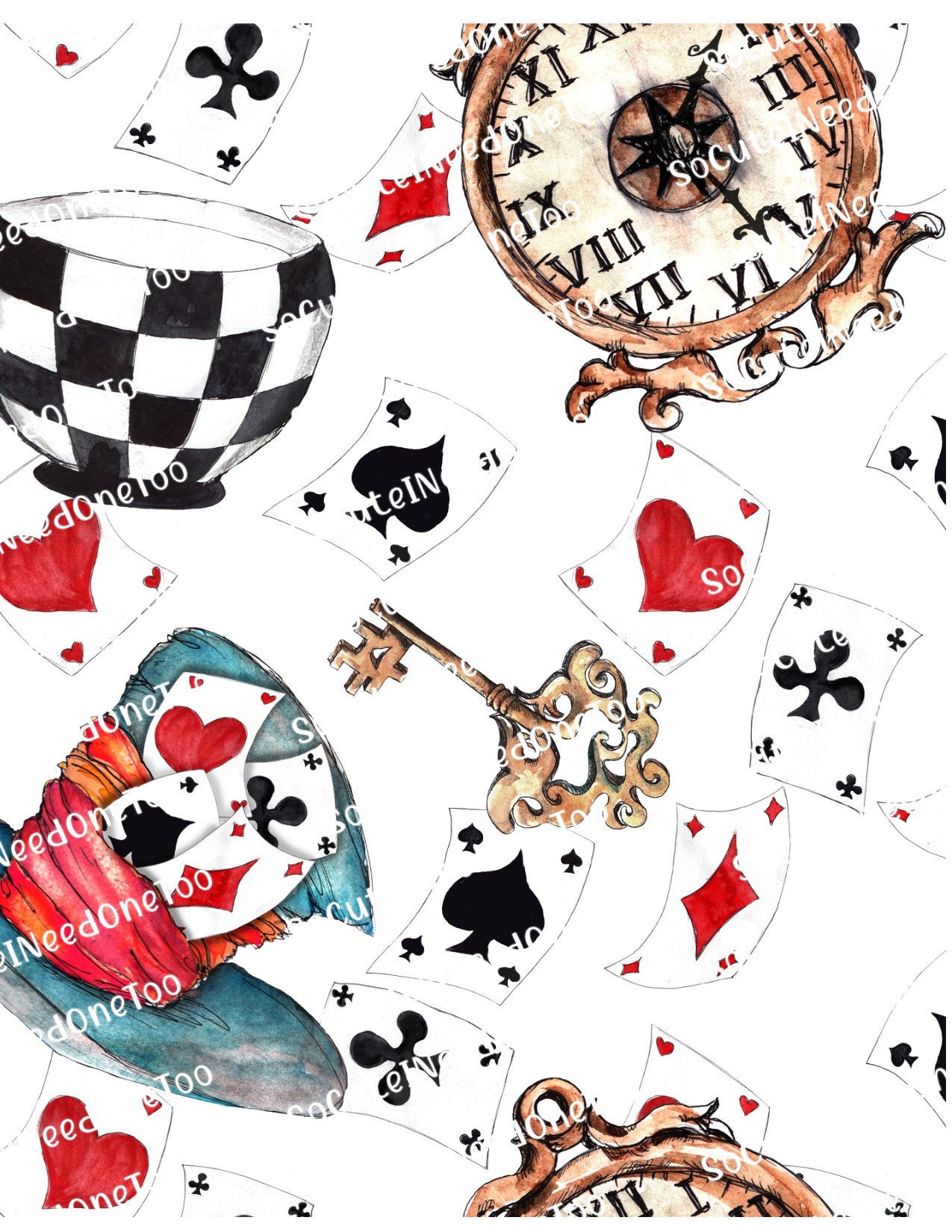 Alice in wonderland Clock Decals