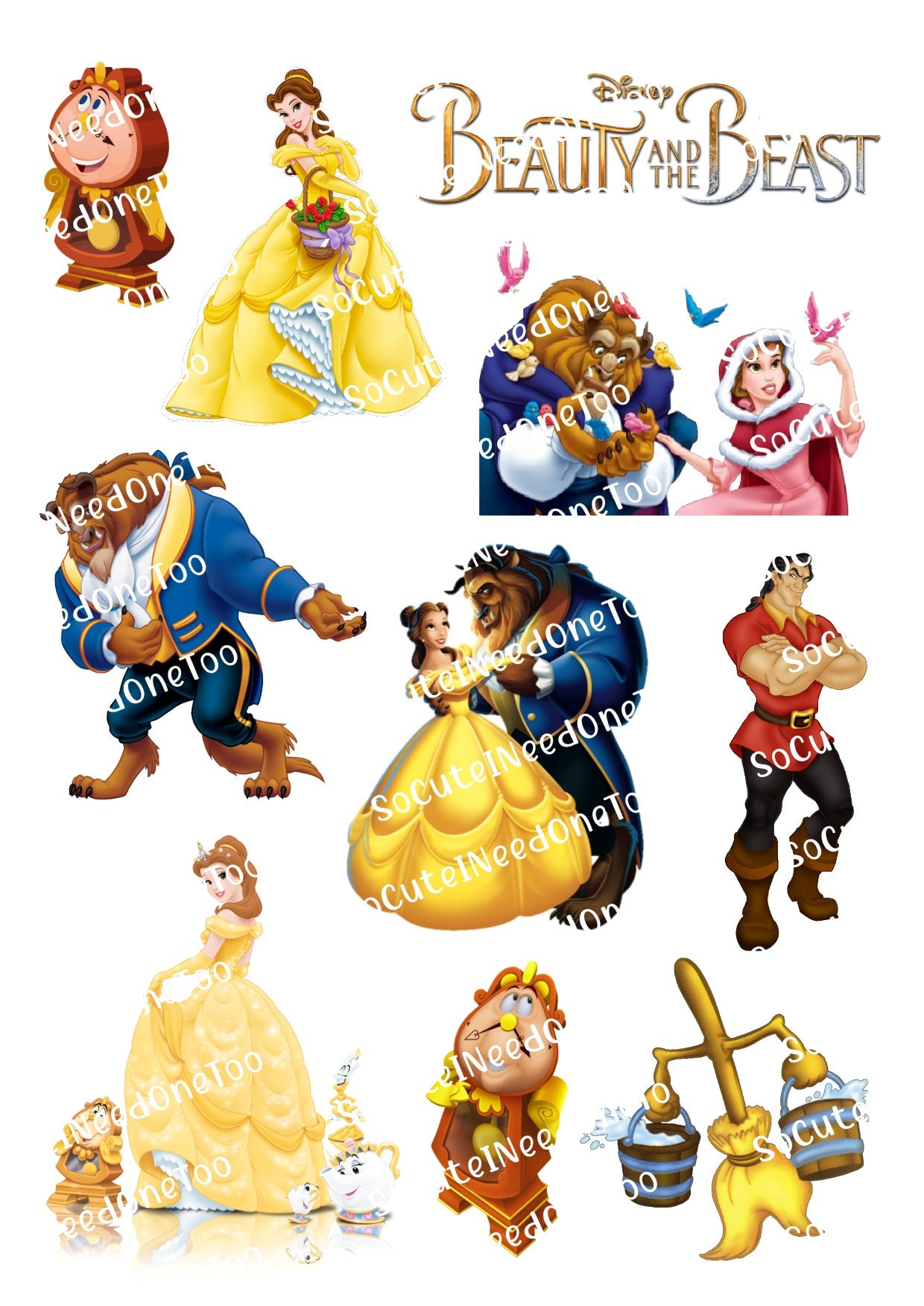 Beauty & The Beast Waterslide Decals - SoCuteINeedOneToo