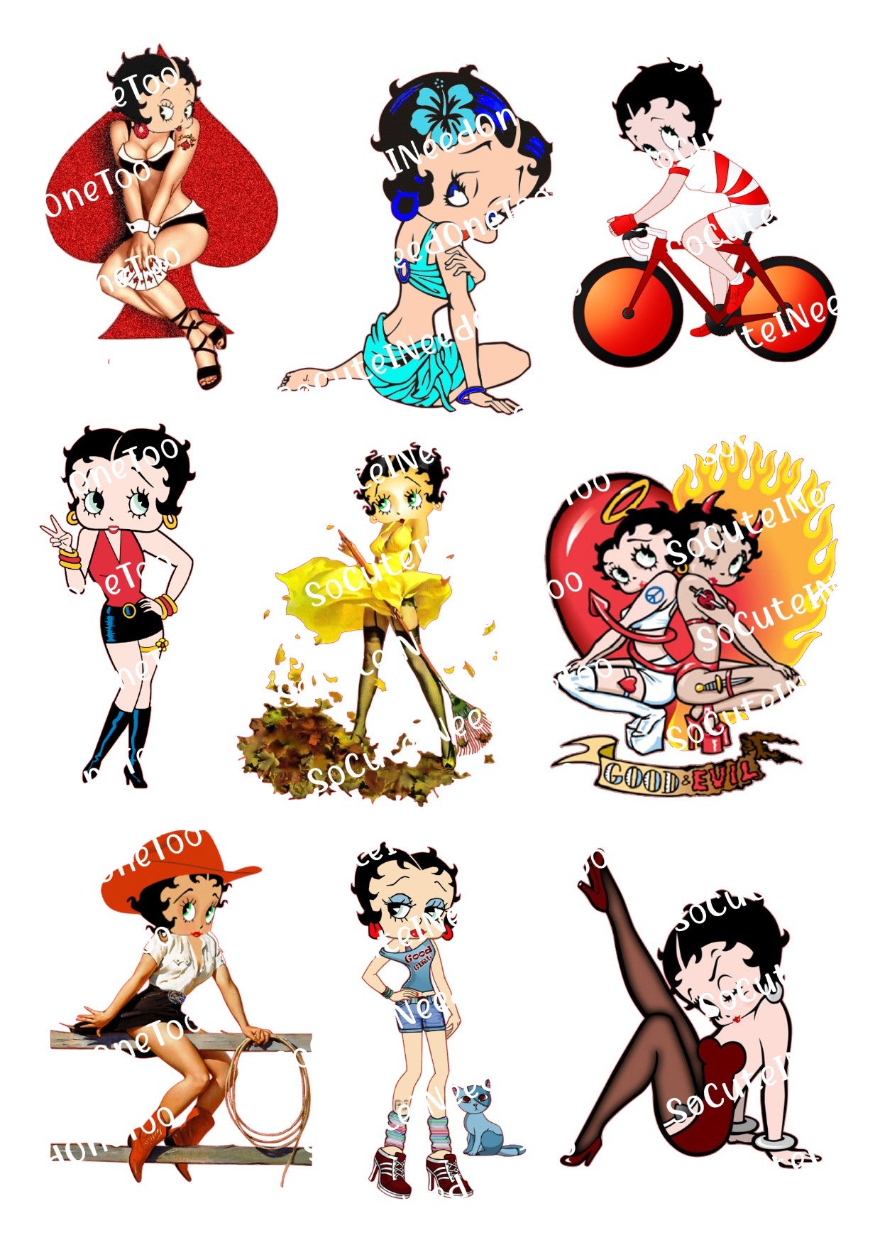 Betty Boop #3 Waterslide Decals - SoCuteINeedOneToo