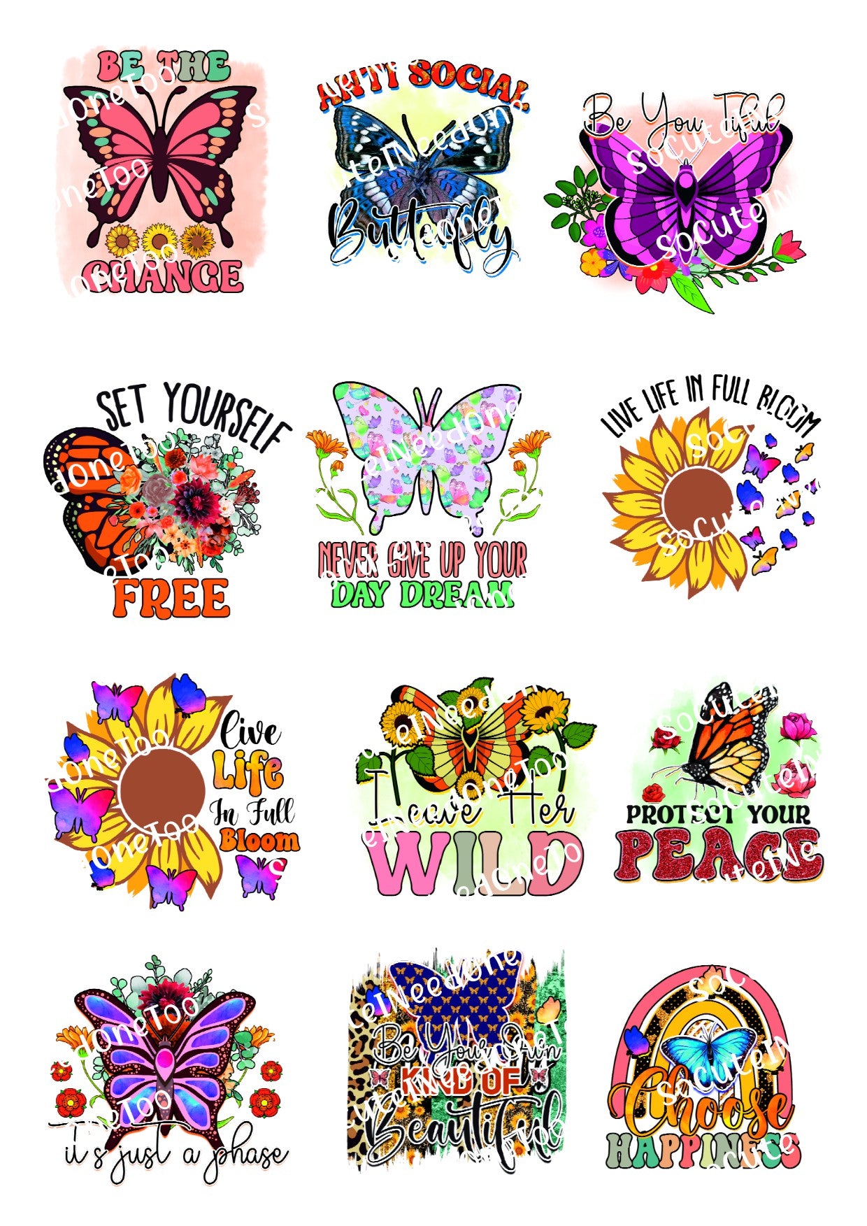 Butterfly - Be The Change Waterslide Decals - SoCuteINeedOneToo