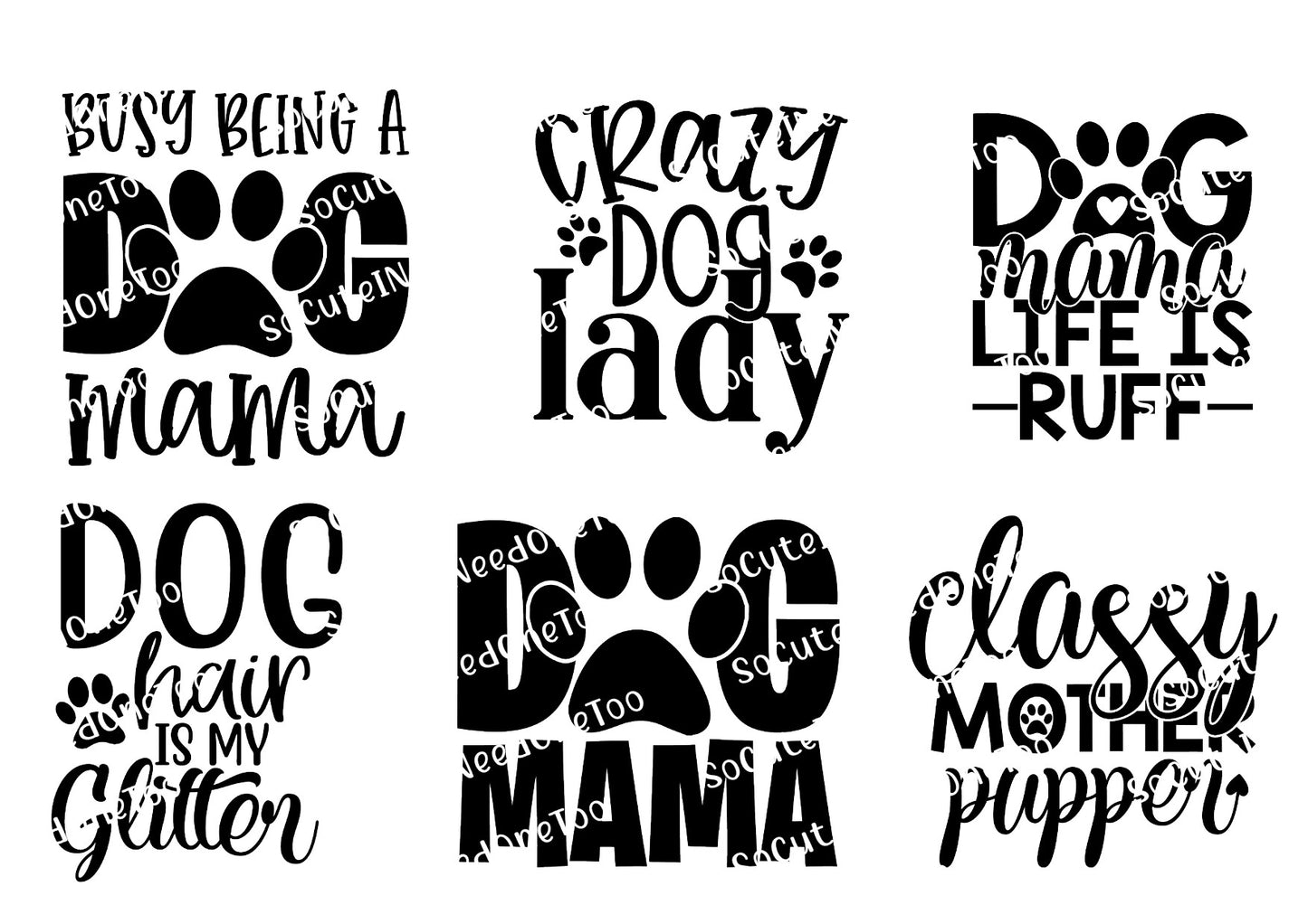 Crazy Dog on Clear/White Waterslide Paper Ready To Use - SoCuteINeedOneToo