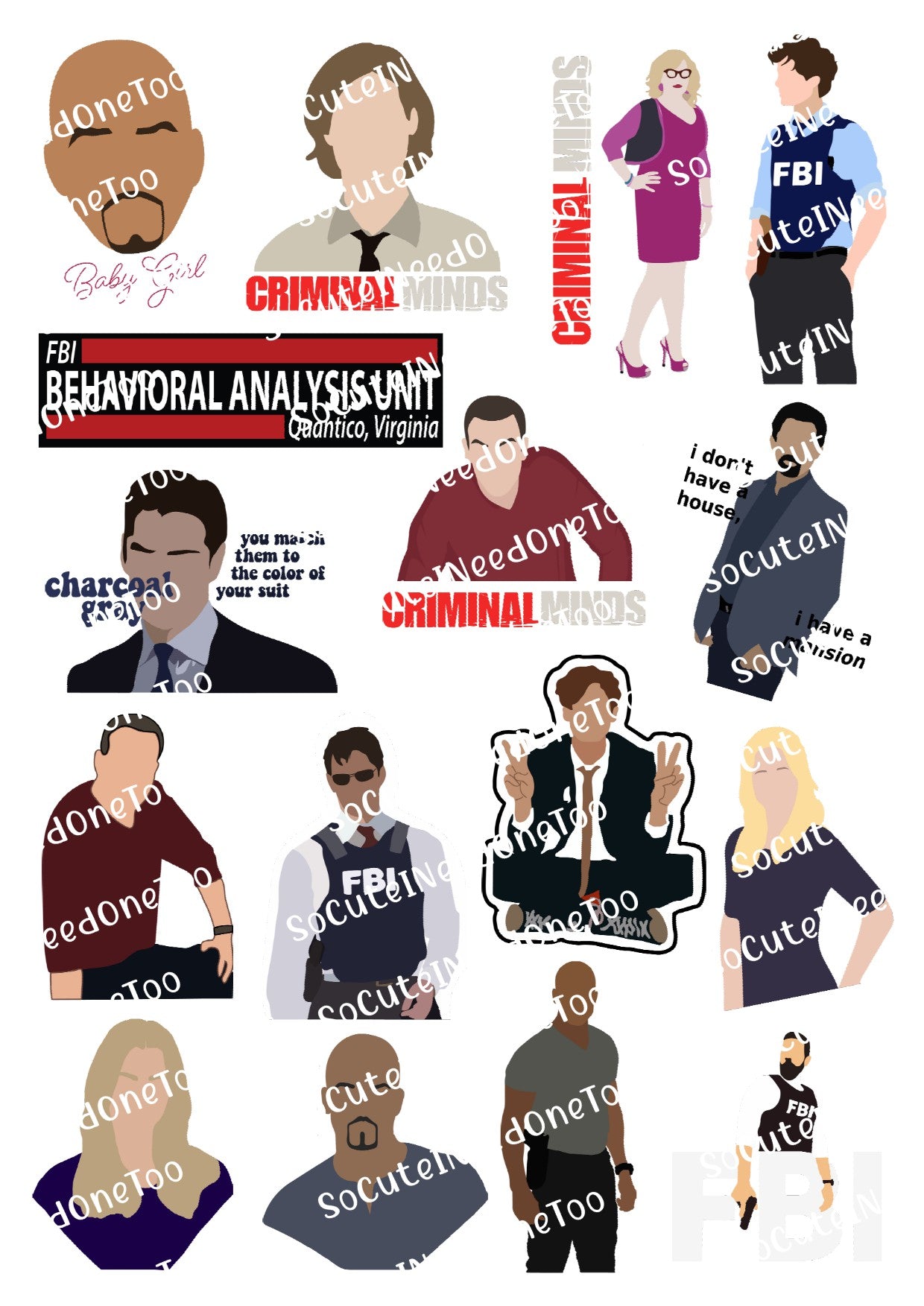 Criminal Minds Decals - SoCuteINeedOneToo
