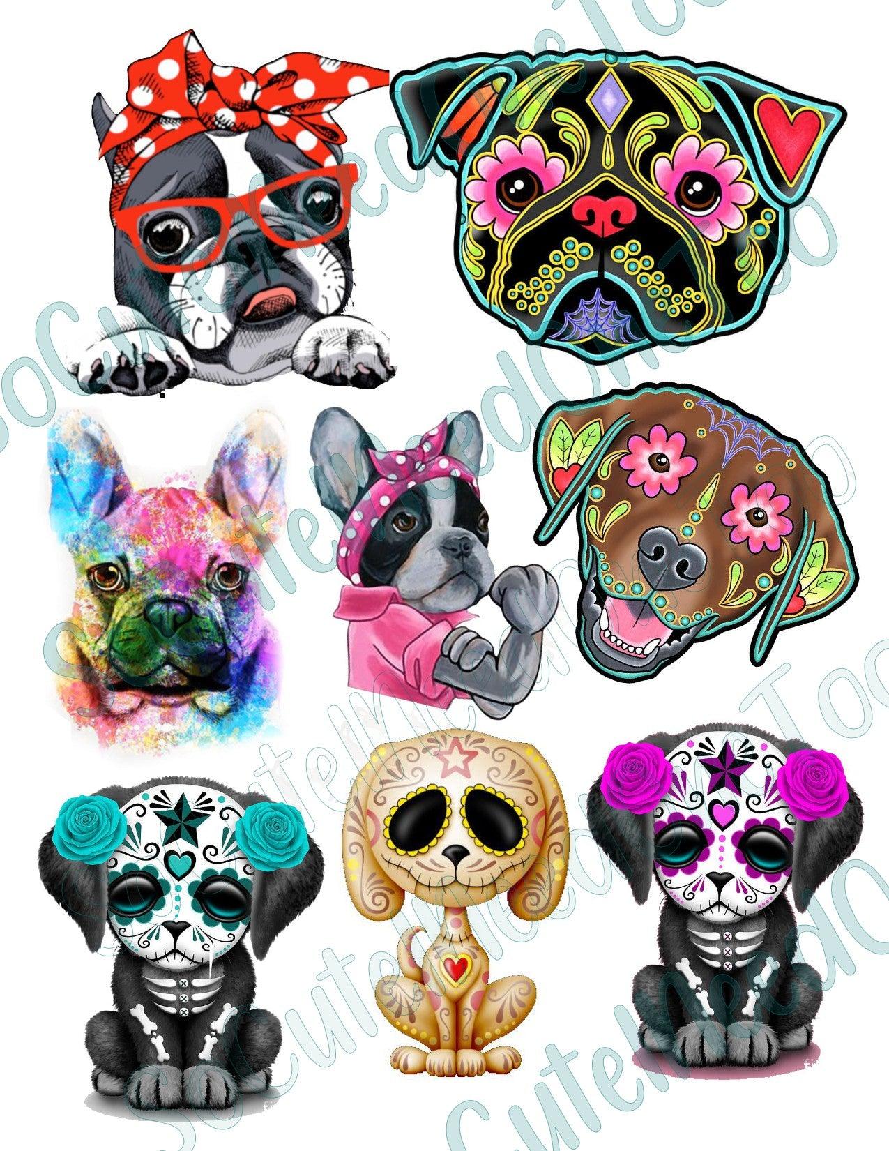 Dog Bundle #2 on Clear/ White Waterslide Paper Ready To Use - SoCuteINeedOneToo
