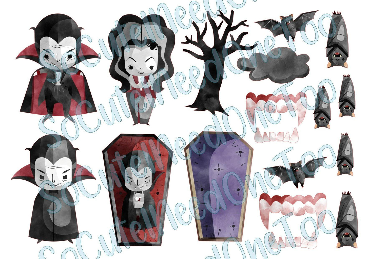 Dracula On Clear/White Waterslide Paper - SoCuteINeedOneToo