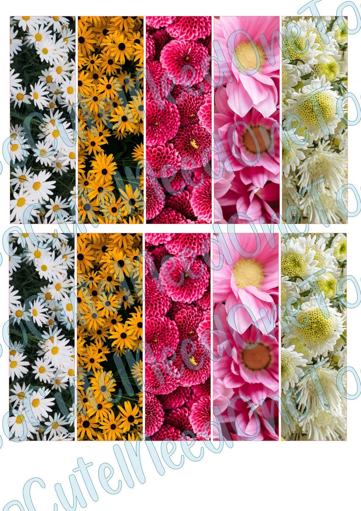 Flower Pen Wraps #1 on Clear/White Waterslide Paper Ready To Use - SoCuteINeedOneToo