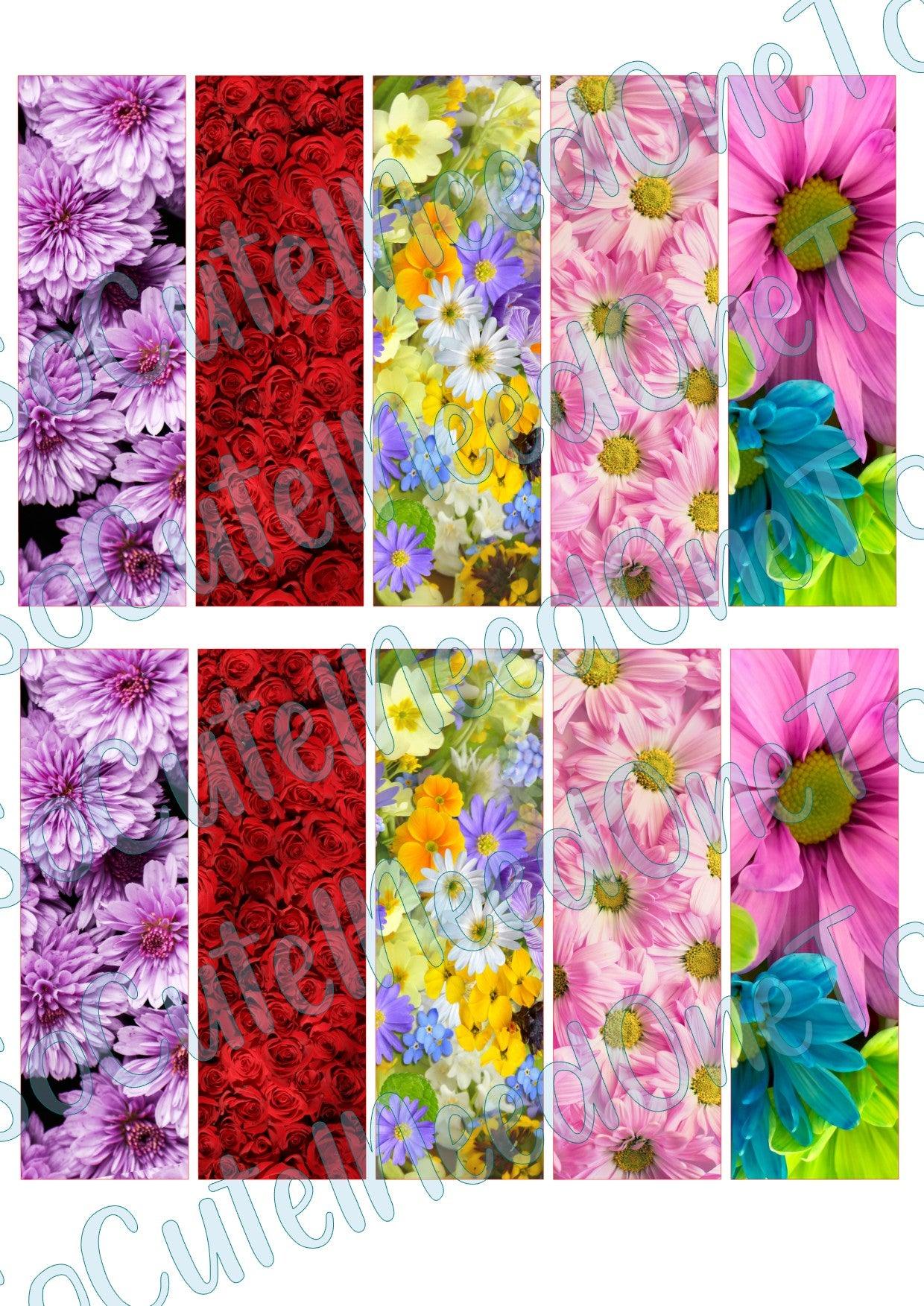 Flower Pen Wraps #2 on Clear/White Waterslide Paper Ready To Use - SoCuteINeedOneToo