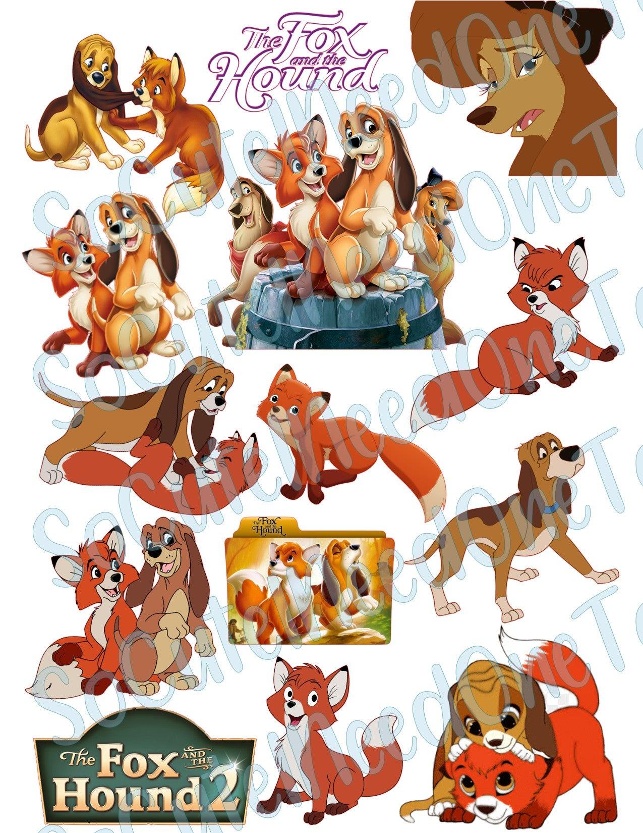 Fox and the Hound on Clear/White Waterslide Paper Ready To Use - SoCuteINeedOneToo