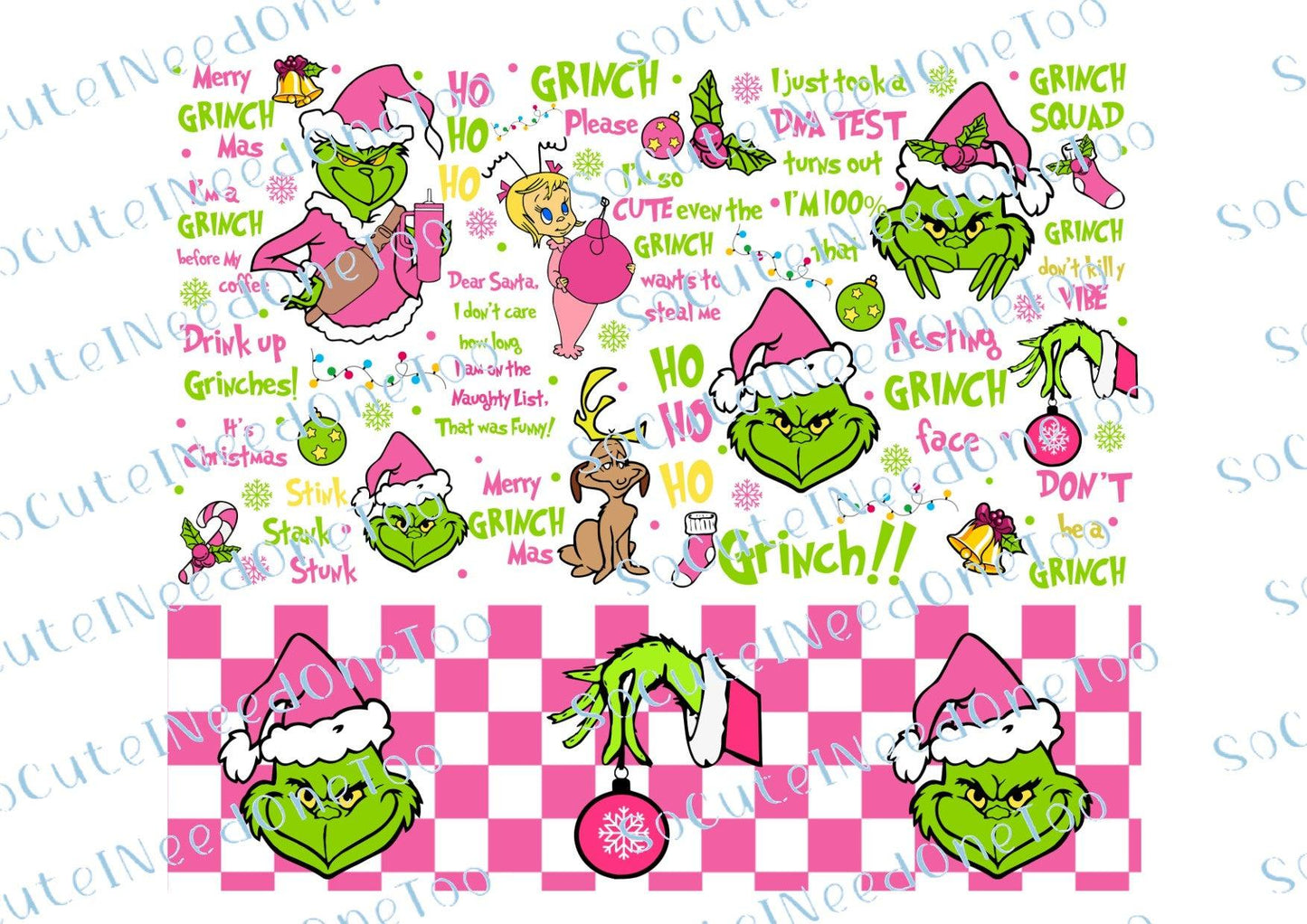 Grinch Christmas Waterslide Wrap Collection A - SoCuteINeedOneToo