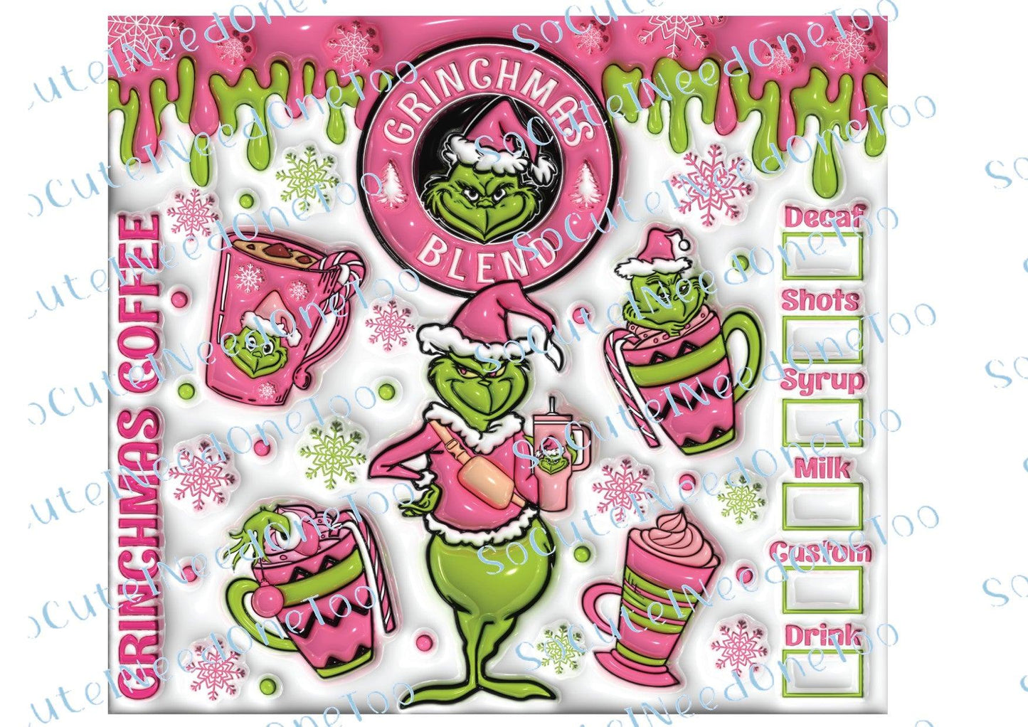 Grinch Christmas Waterslide Wrap Collection A - SoCuteINeedOneToo
