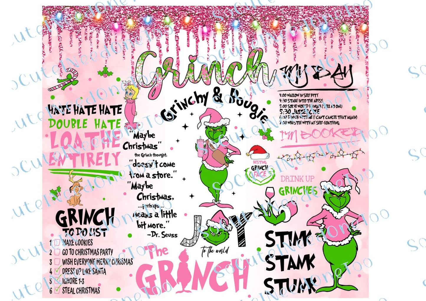 Grinch Christmas Waterslide Wrap Collection A - SoCuteINeedOneToo