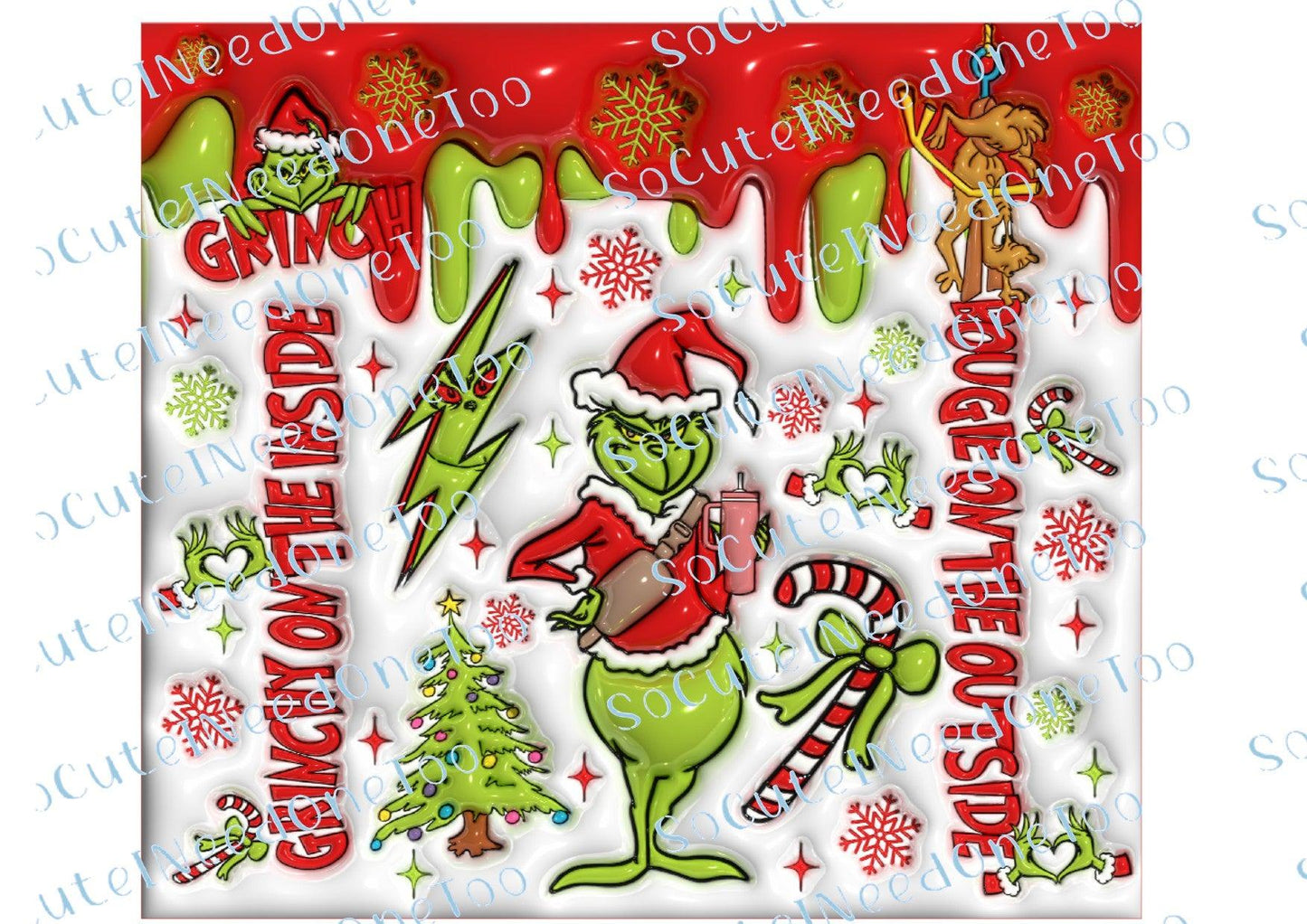 Grinch Christmas Waterslide Wrap Collection A - SoCuteINeedOneToo
