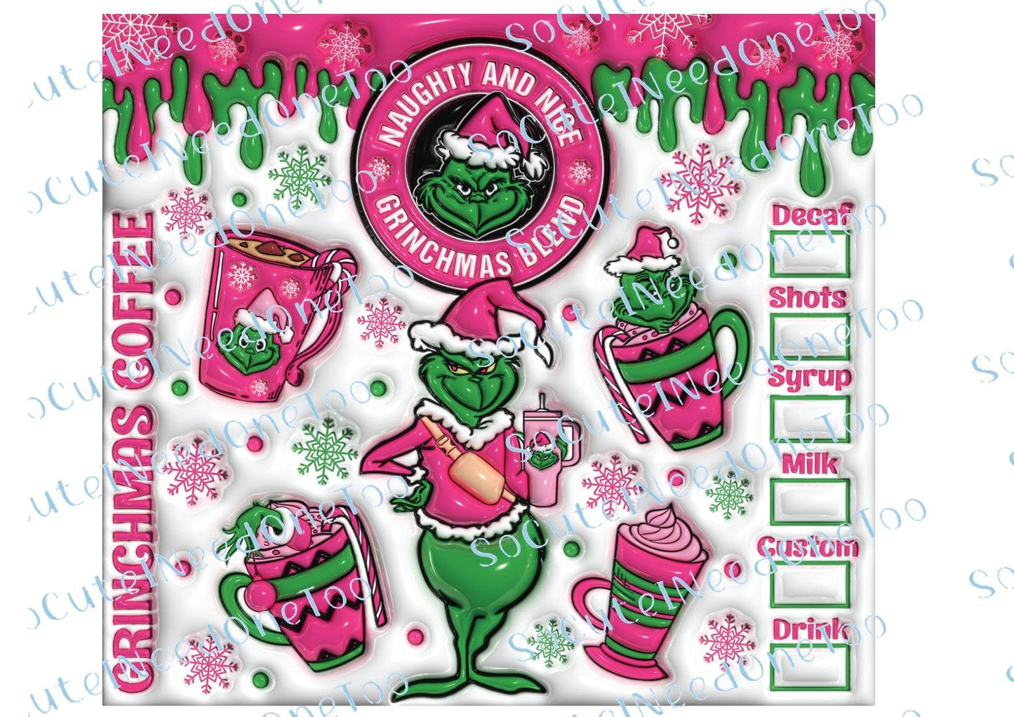 Grinch Christmas Waterslide Wrap Collection A - SoCuteINeedOneToo