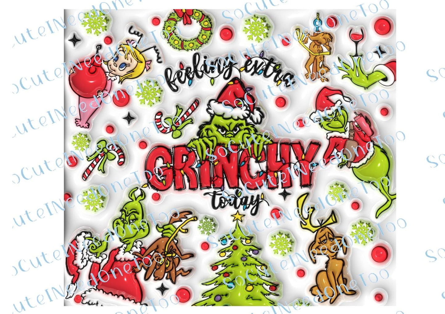 Grinch Christmas Waterslide Wrap Collection A - SoCuteINeedOneToo