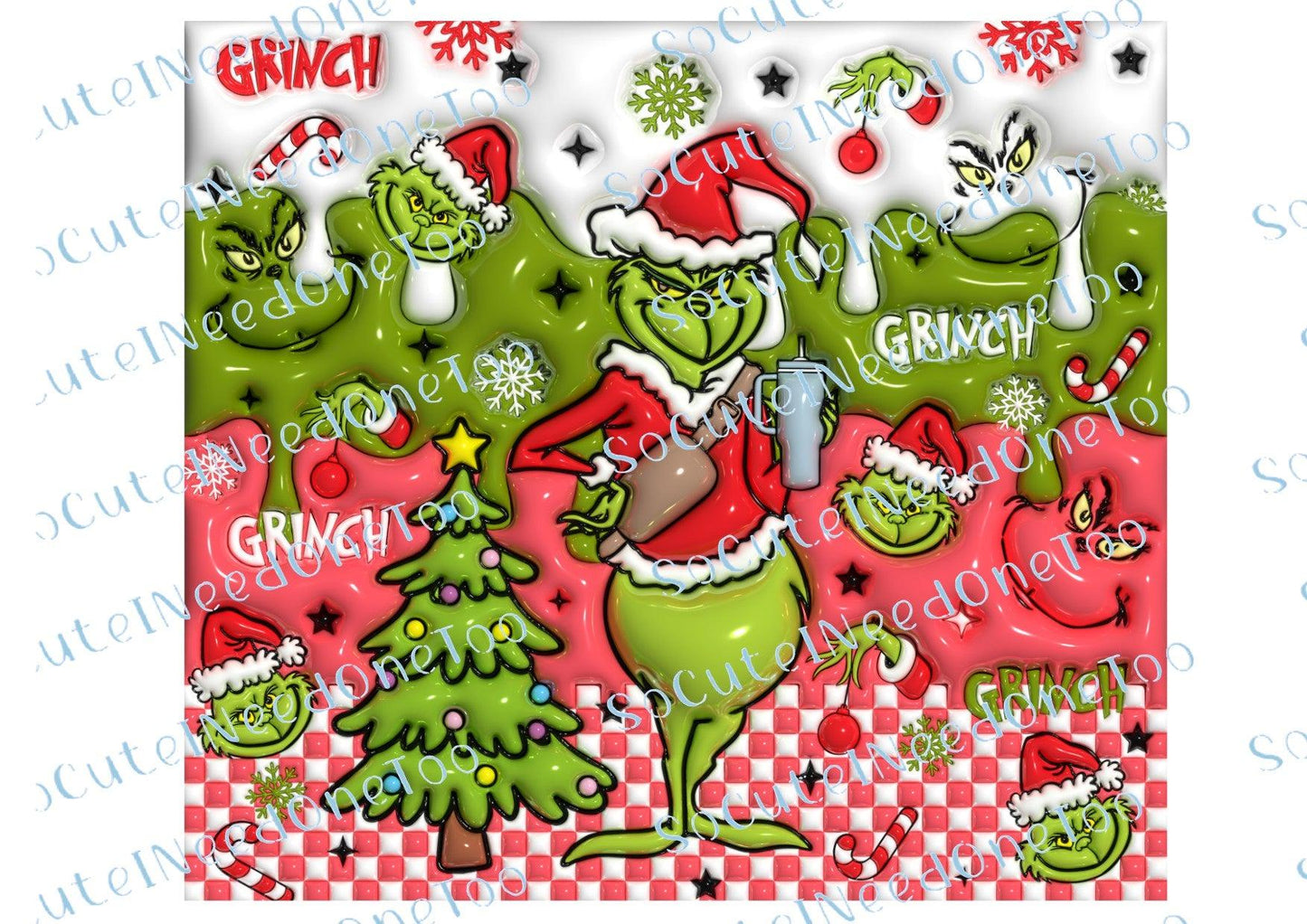 Grinch Christmas Waterslide Wrap Collection A - SoCuteINeedOneToo