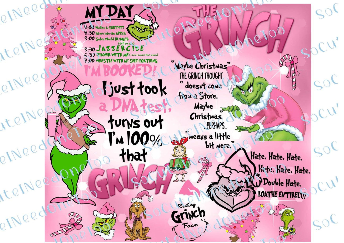 Grinch Christmas Waterslide Wrap Collection A - SoCuteINeedOneToo