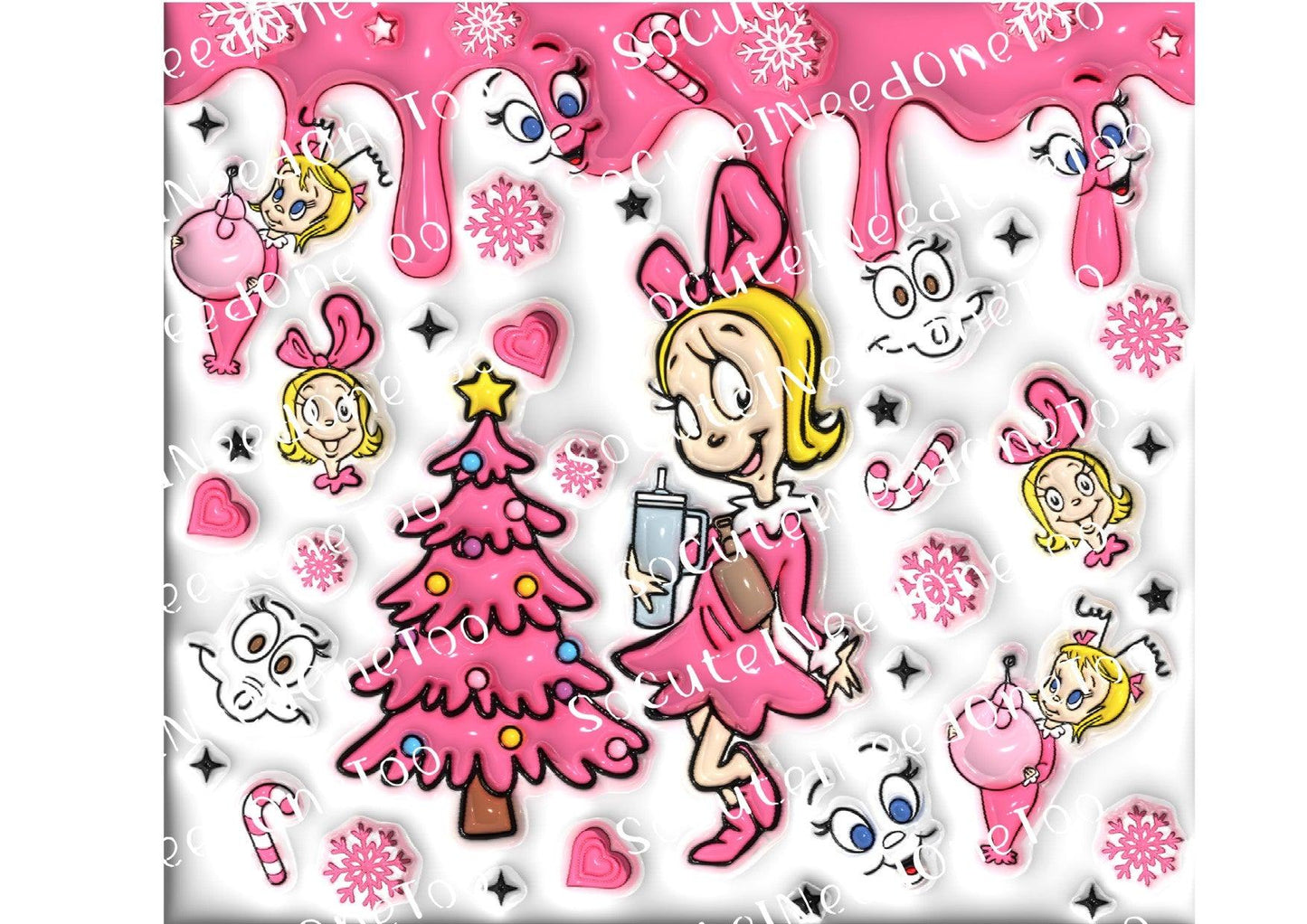 Grinch Christmas Waterslide Wrap Collection A - SoCuteINeedOneToo