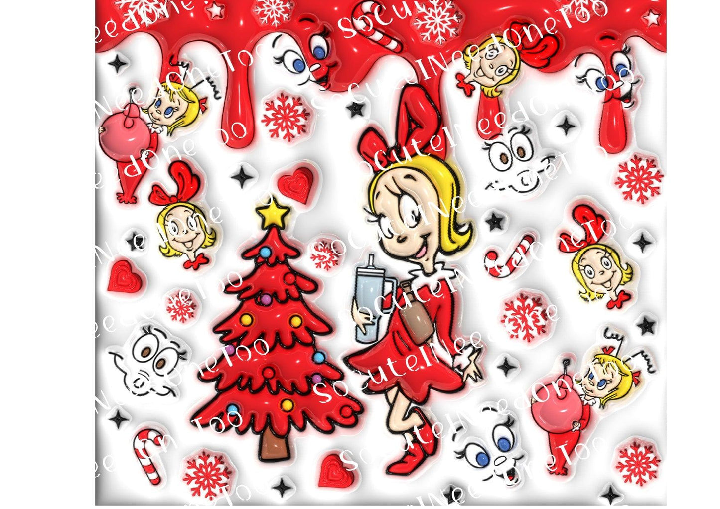 Grinch Christmas Waterslide Wrap Collection A - SoCuteINeedOneToo