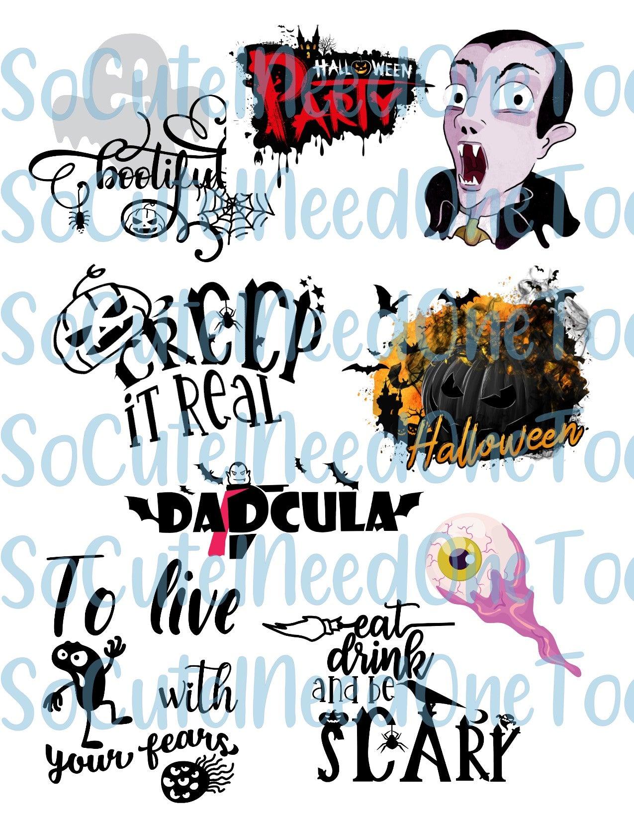 Halloween #2 On Clear/White Waterslide Paper - SoCuteINeedOneToo