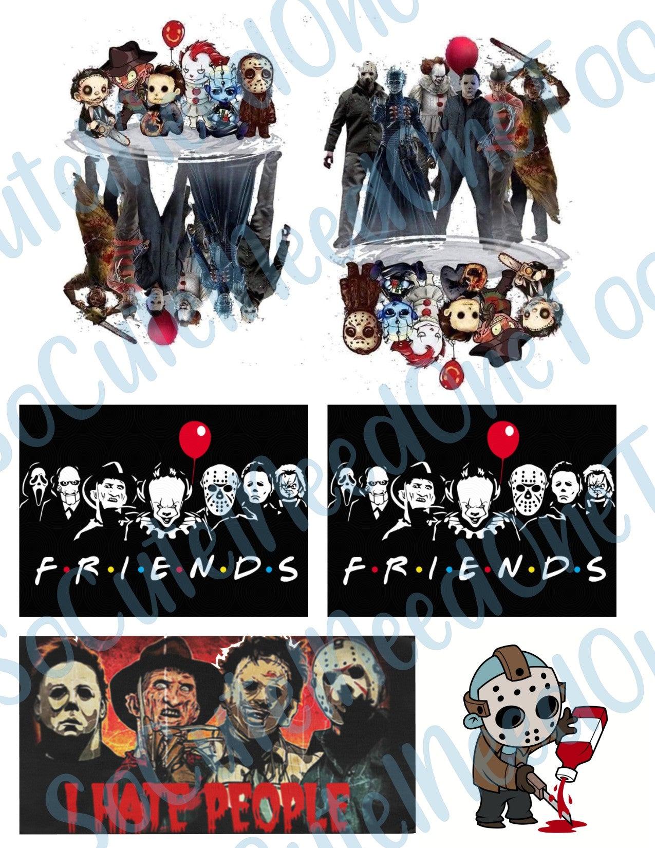 Halloween Friends On Clear/White Waterslide Paper Ready To Use - SoCuteINeedOneToo