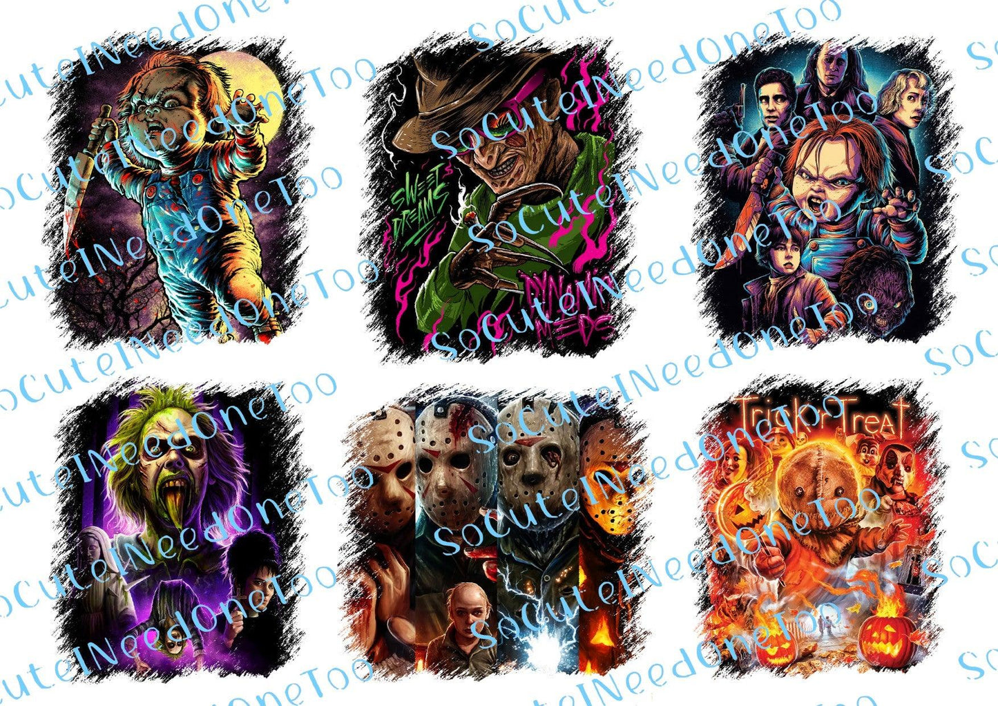 Halloween Killers #6 Waterslide Decals - SoCuteINeedOneToo