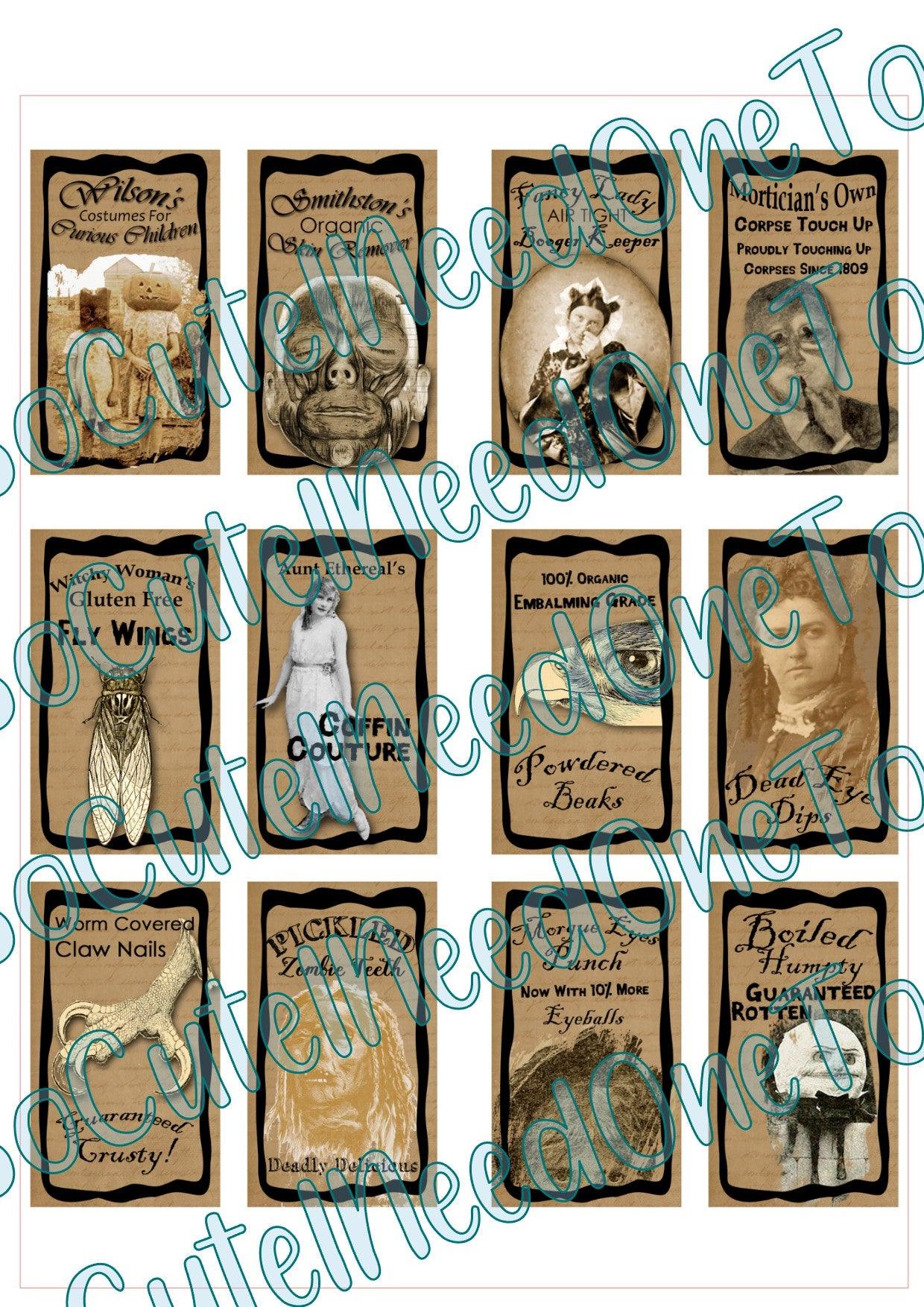 Halloween Labels - Claw Nails On Clear/White Waterslide Paper Ready To Use - SoCuteINeedOneToo