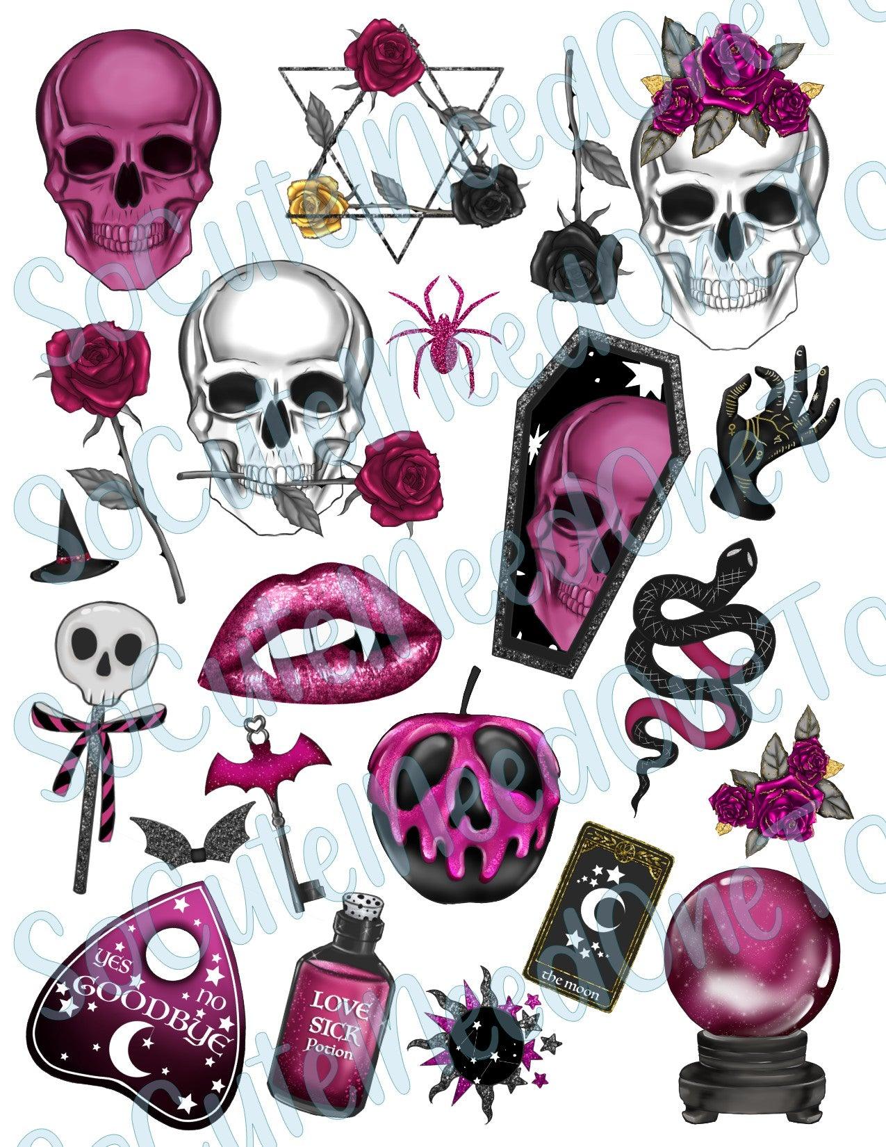 Halloween - Physic Theme - On Clear/White Waterslide Paper - SoCuteINeedOneToo