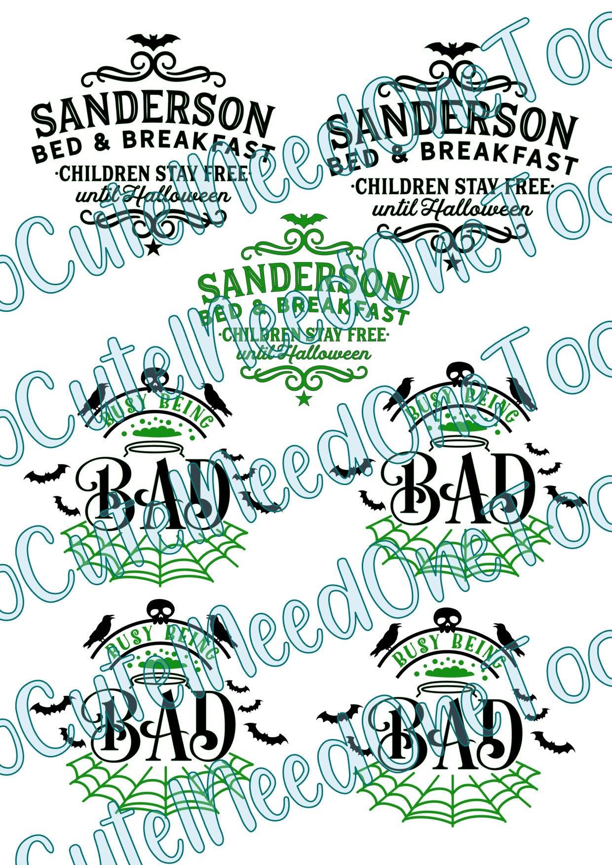 Hocus Pocus - Being Bad on Clear/White Waterslide Paper Ready To Use - SoCuteINeedOneToo