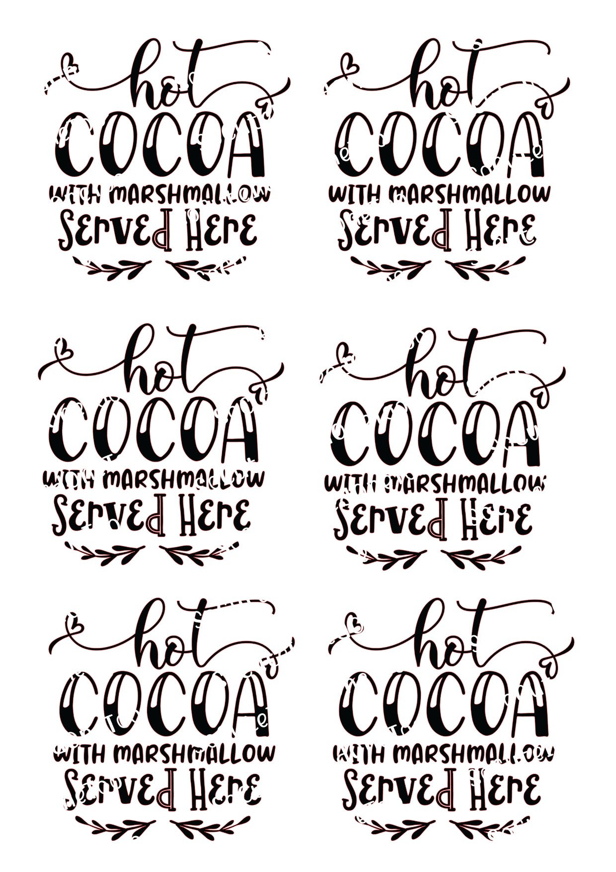Hot Cocoa Served Here FS on Clear/White Waterslide Paper Ready To Use - SoCuteINeedOneToo