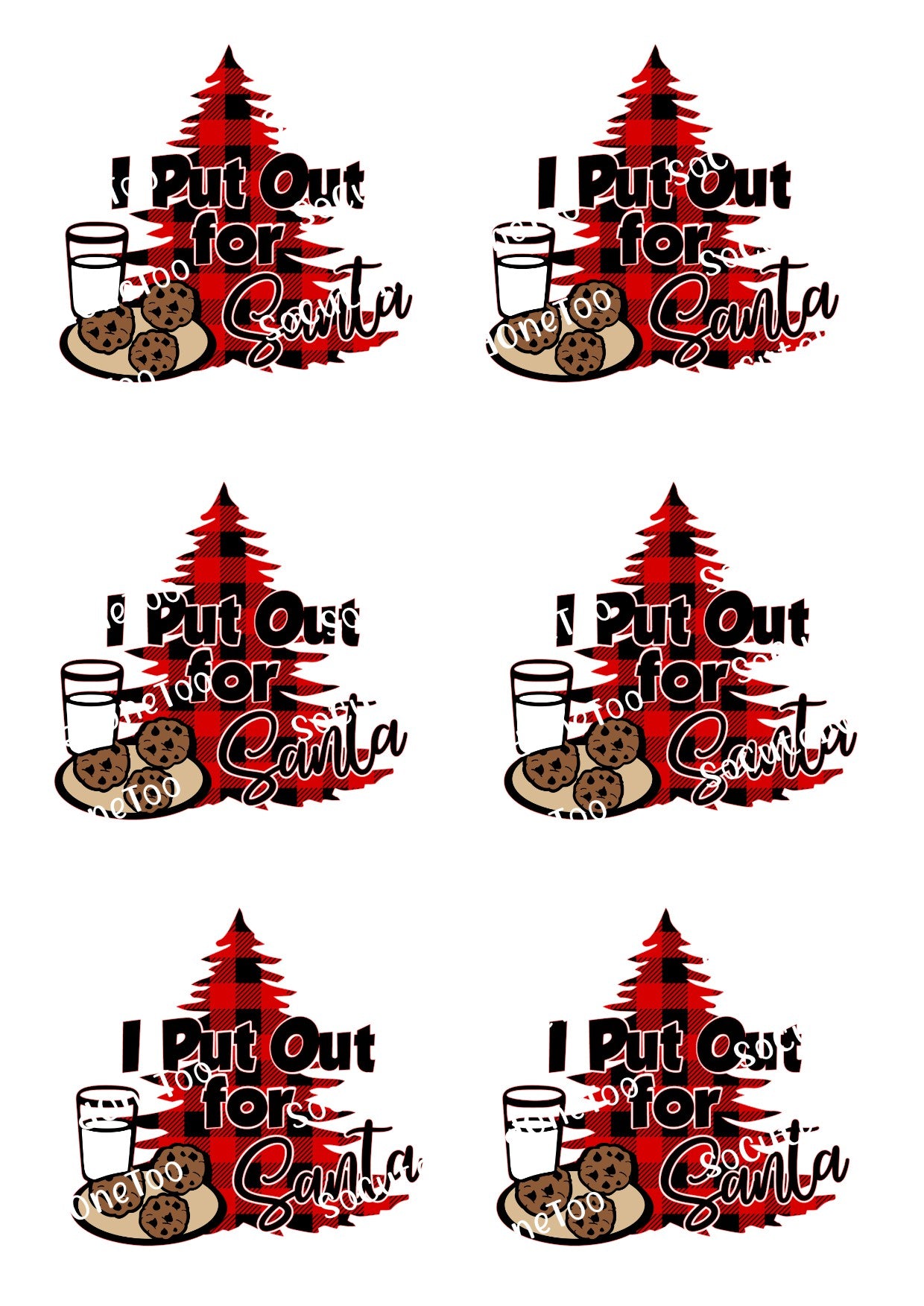 I Put Out For Santa - Christmas on Clear/White Waterslide Paper Ready To Use - SoCuteINeedOneToo