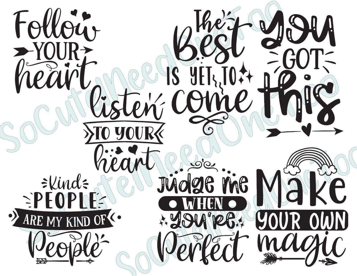 Inspirational #1 Decals On Clear/White Waterslide Paper Ready To Use - SoCuteINeedOneToo