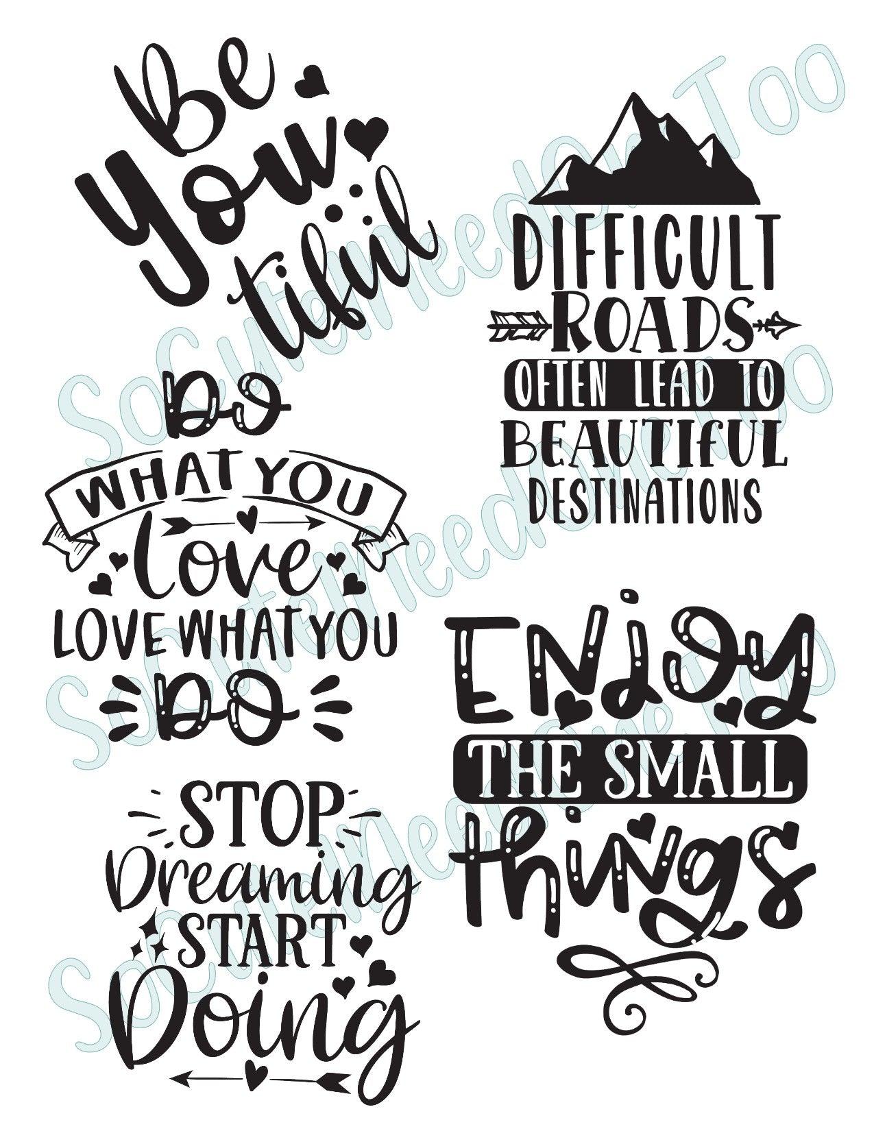 Inspirational #2 On Clear/White Waterslide Paper - SoCuteINeedOneToo