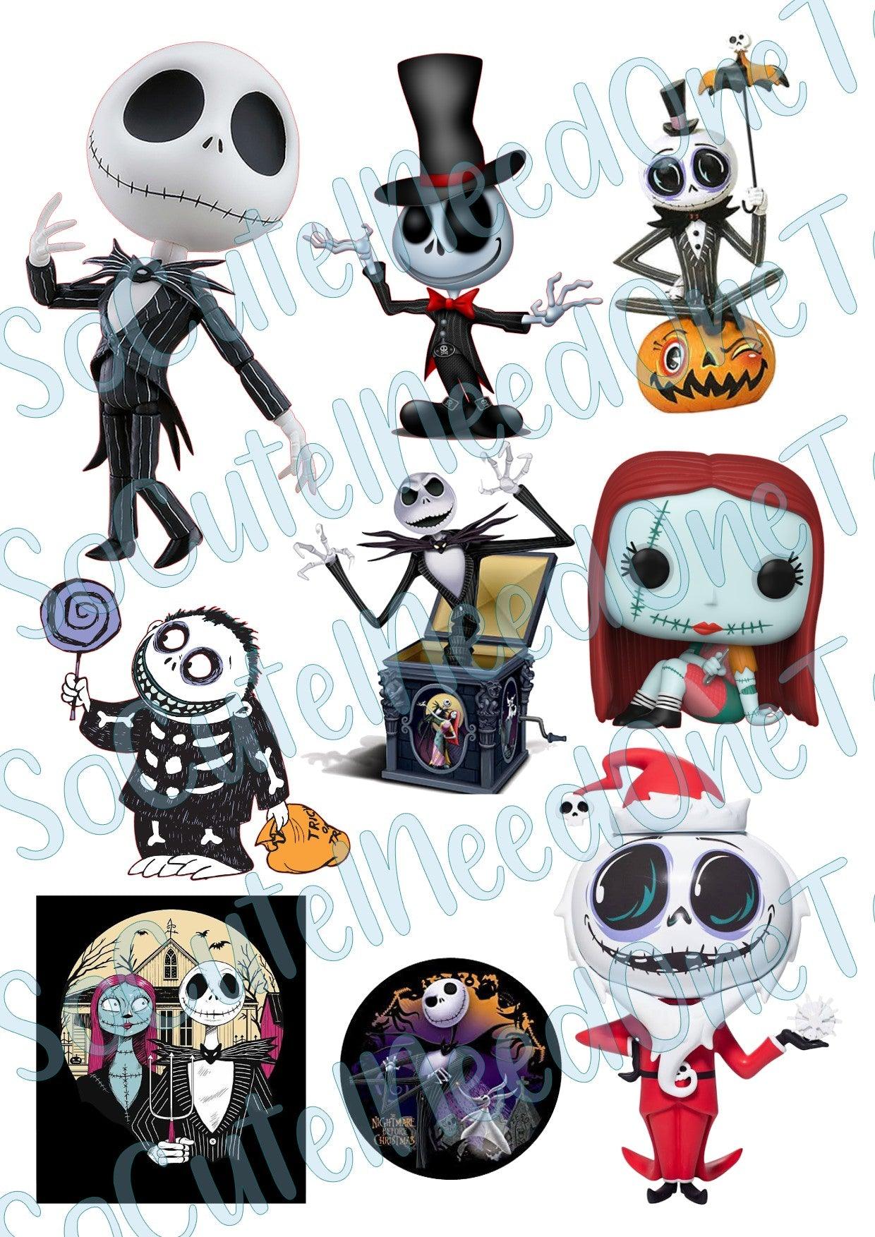 Jack & Sally #17- on Clear/White Waterslide Paper Ready To Use - SoCuteINeedOneToo