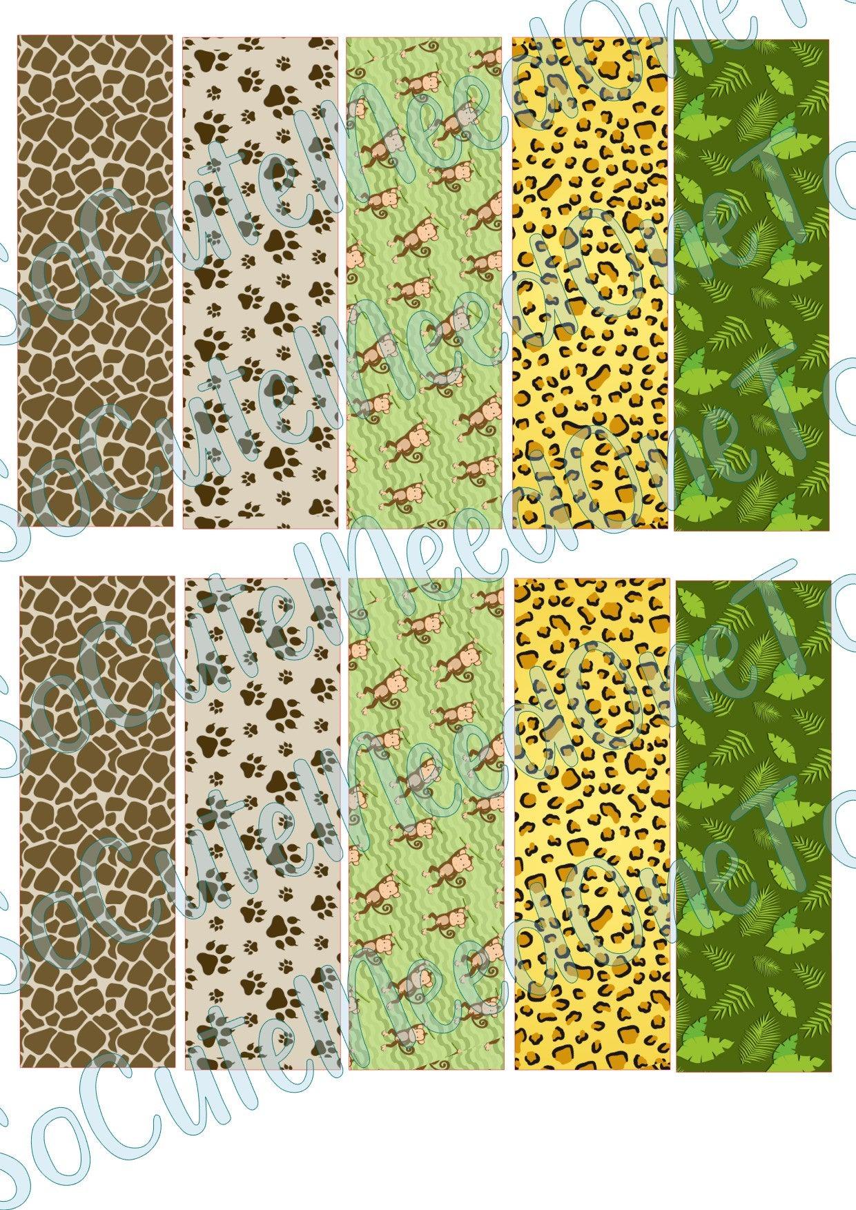 Jungle Monkey Pen Wraps - Clear/White Waterslide Paper Ready To Use - SoCuteINeedOneToo