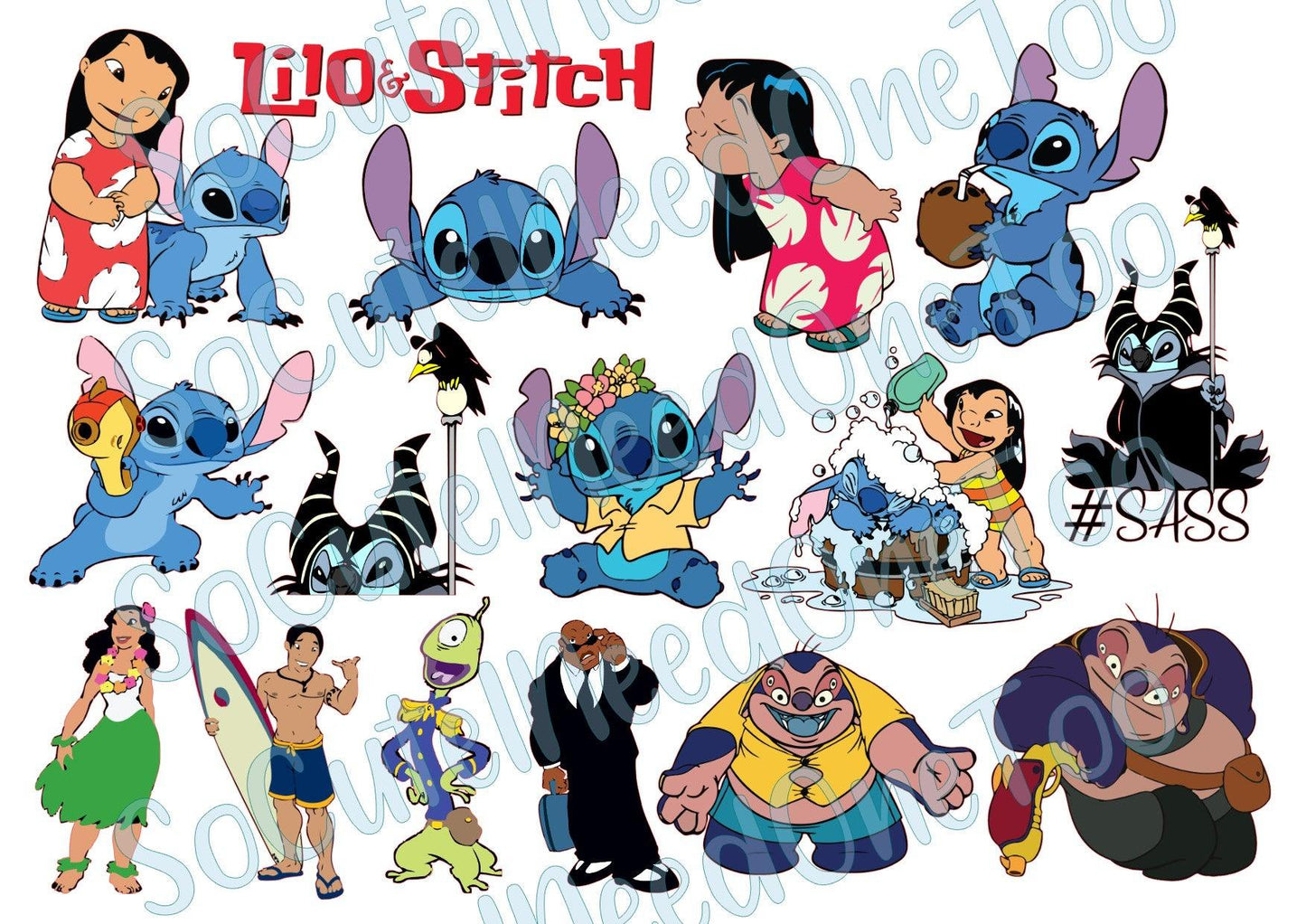 Lilo & Stich - All Characters Waterslide Decals - SoCuteINeedOneToo
