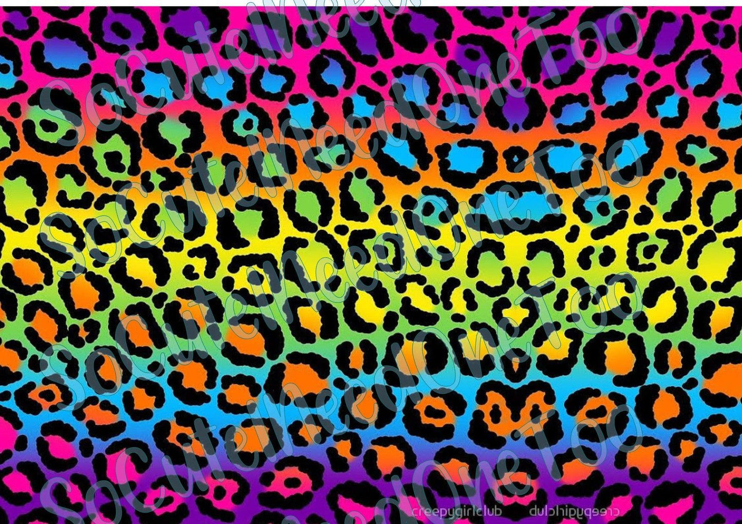 Lisa Frank Cheetah Full Sheet on Clear/White Waterslide Paper Ready To Use - SoCuteINeedOneToo