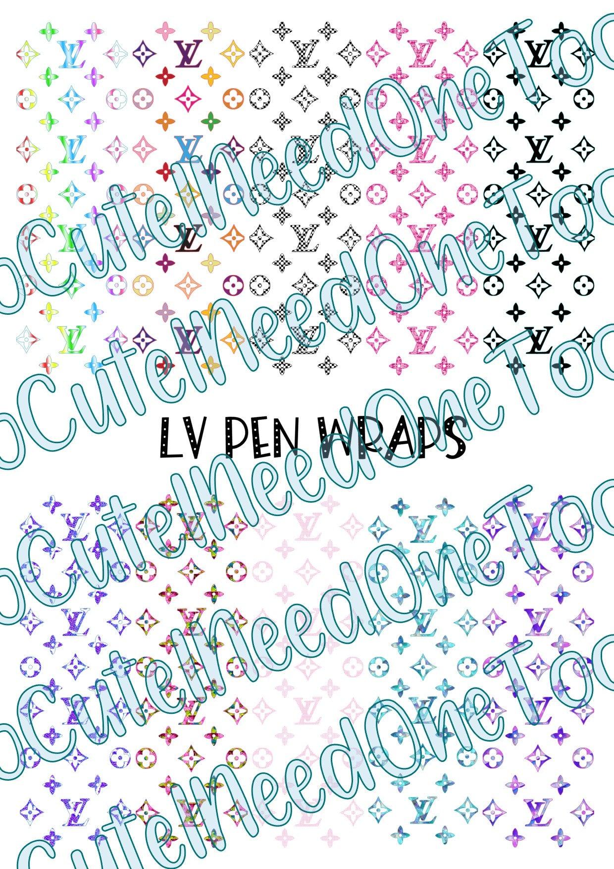 LV (Louis Vuitton) Pen Wraps - Clear/White Waterslide Paper Ready To Use